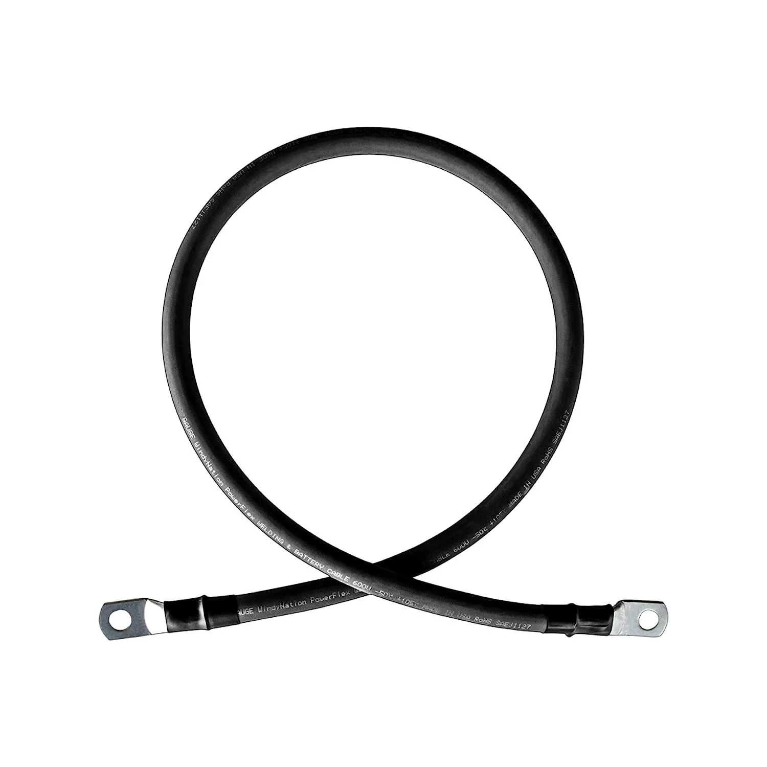 2/0 AWG Gauge 1ft Red + 1ft Black Pure Copper Battery Inverter Cables Solar With Lugs - Battery Jumper Cables - Image 2