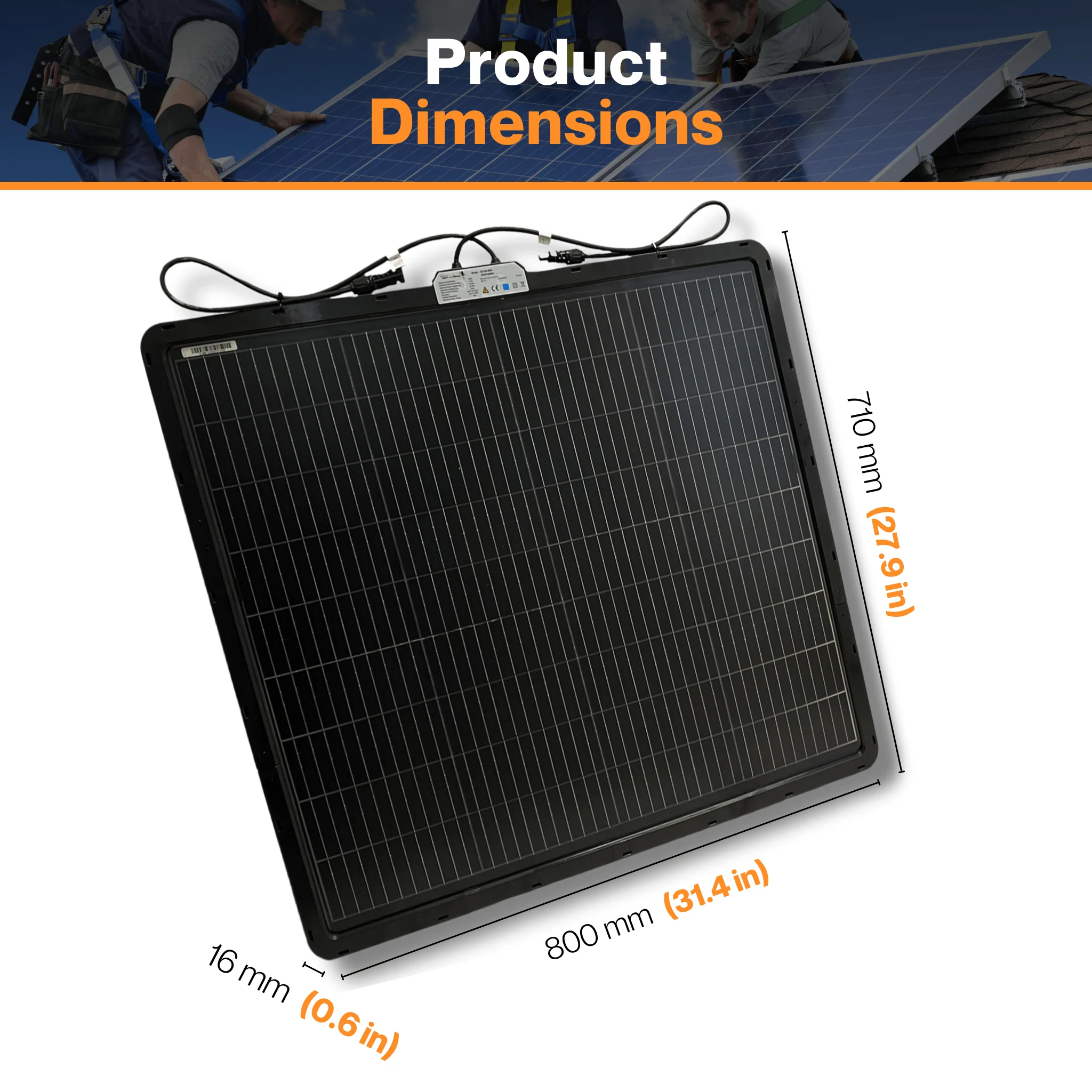 Maple Leaf 100W Balcony Semi-flexible Solar Panel - Bendable Lightweight With Bifacial Monocrystalline Solar Cells | With 10 Adjusting Belts - Image 2