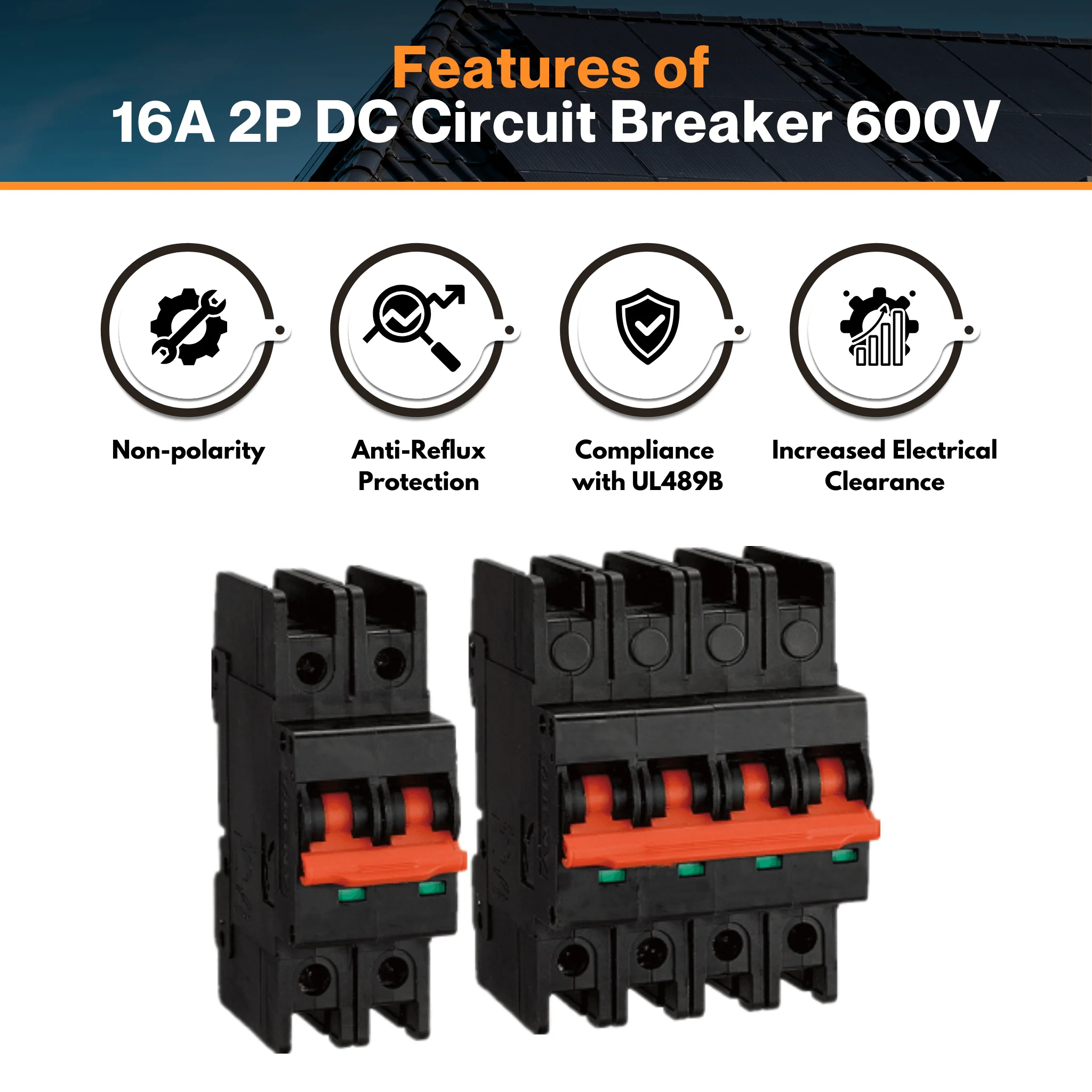 16A 2P DC Circuit Breaker 600V -  cULus Certified | Meets CSA standards - Image 3