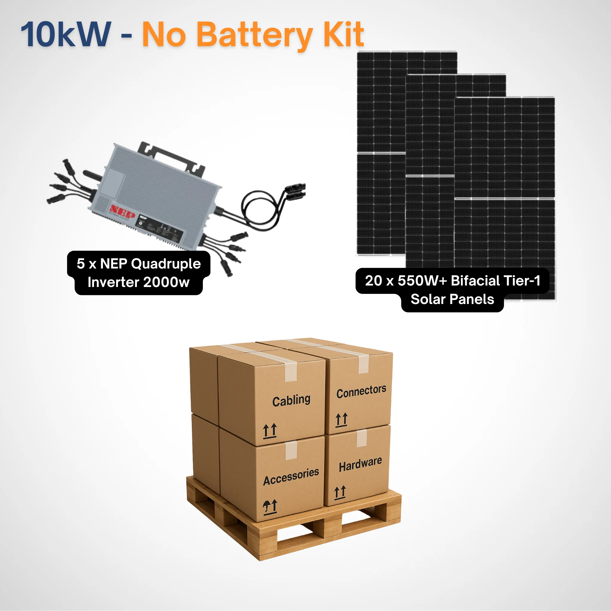 NEP 2000W Microinverters with 550W+ Tier-1 Class Bifacial Solar Panels | Complete Grid Tied Solar Power Kit - Image 14
