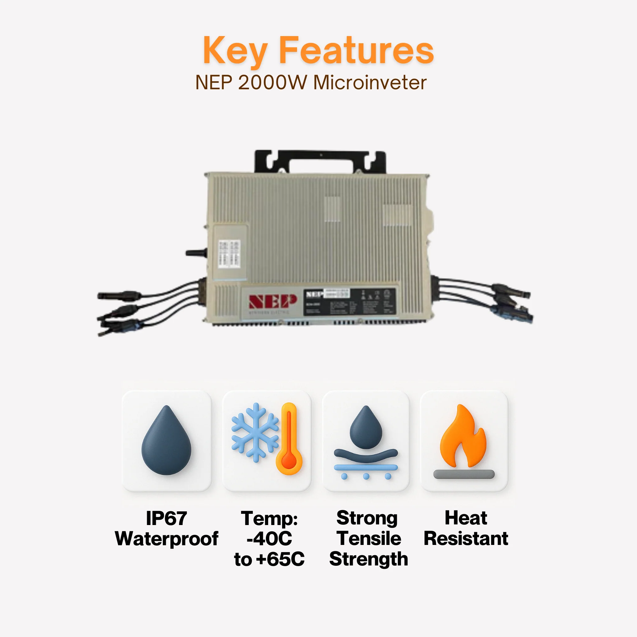 NEP 2000W Microinverters with 550W+ Tier-1 Class Bifacial Solar Panels | Complete Grid Tied Solar Power Kit - Image 5