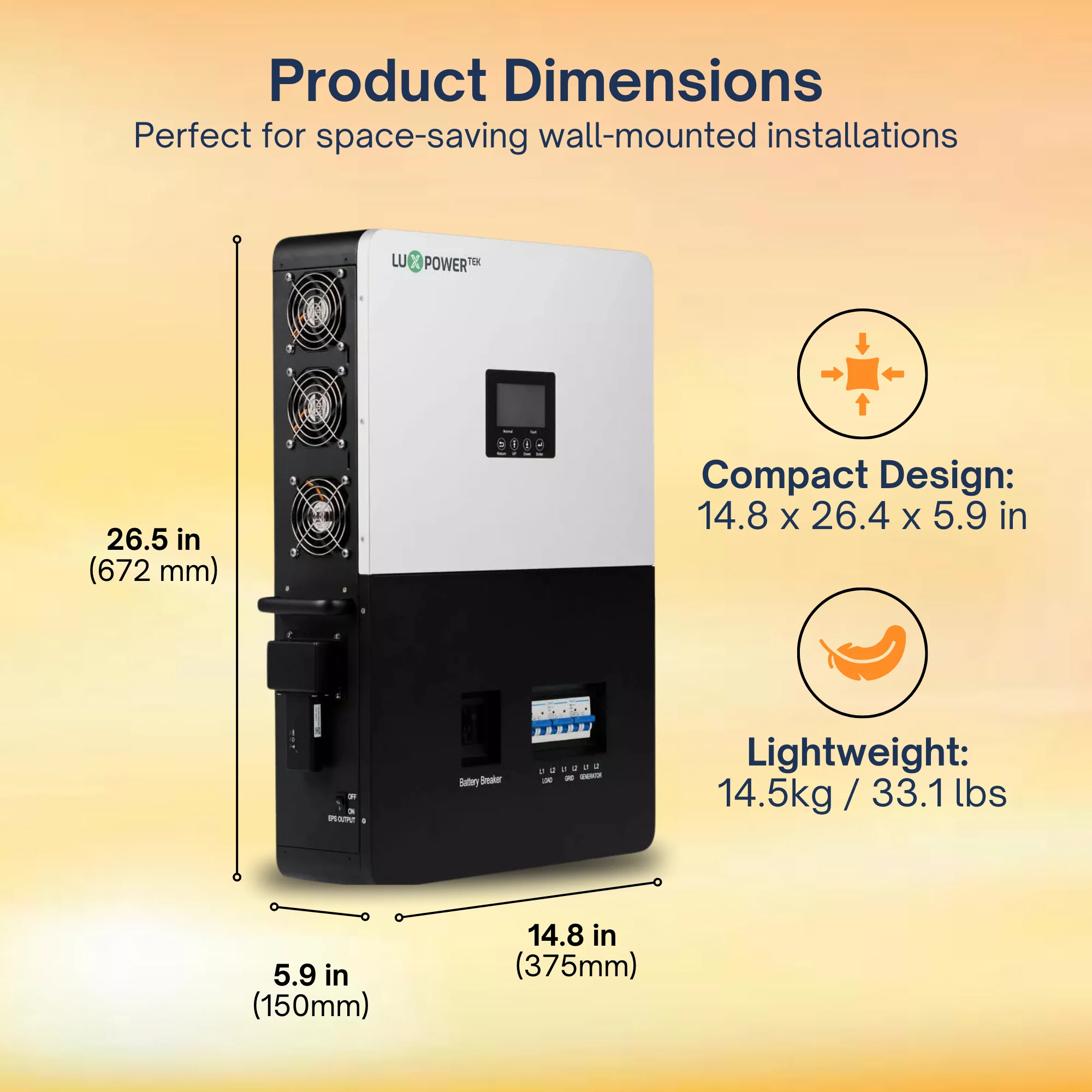 Luxpower LXP6K (SNA-US 6000) - Hybrid / Off-Grid Solar Inverter | 8000W PV Input | 6000W Output | SNA 6k Split Phase | UL & CSA Approved | 6000XP - Image 6