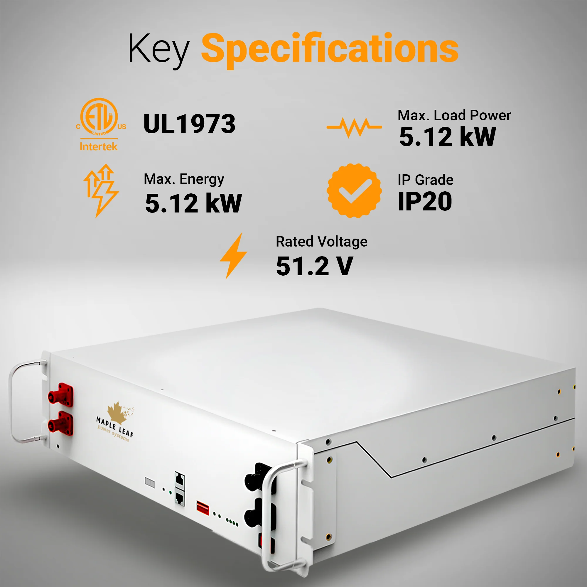Maple Leaf 48v 100Ah Server Rack Beaver Non-Heated Solar Battery | Deep Cycle LiFePO4 Battery | W/ BMS, LED & CAN/RS485 Port - Image 6