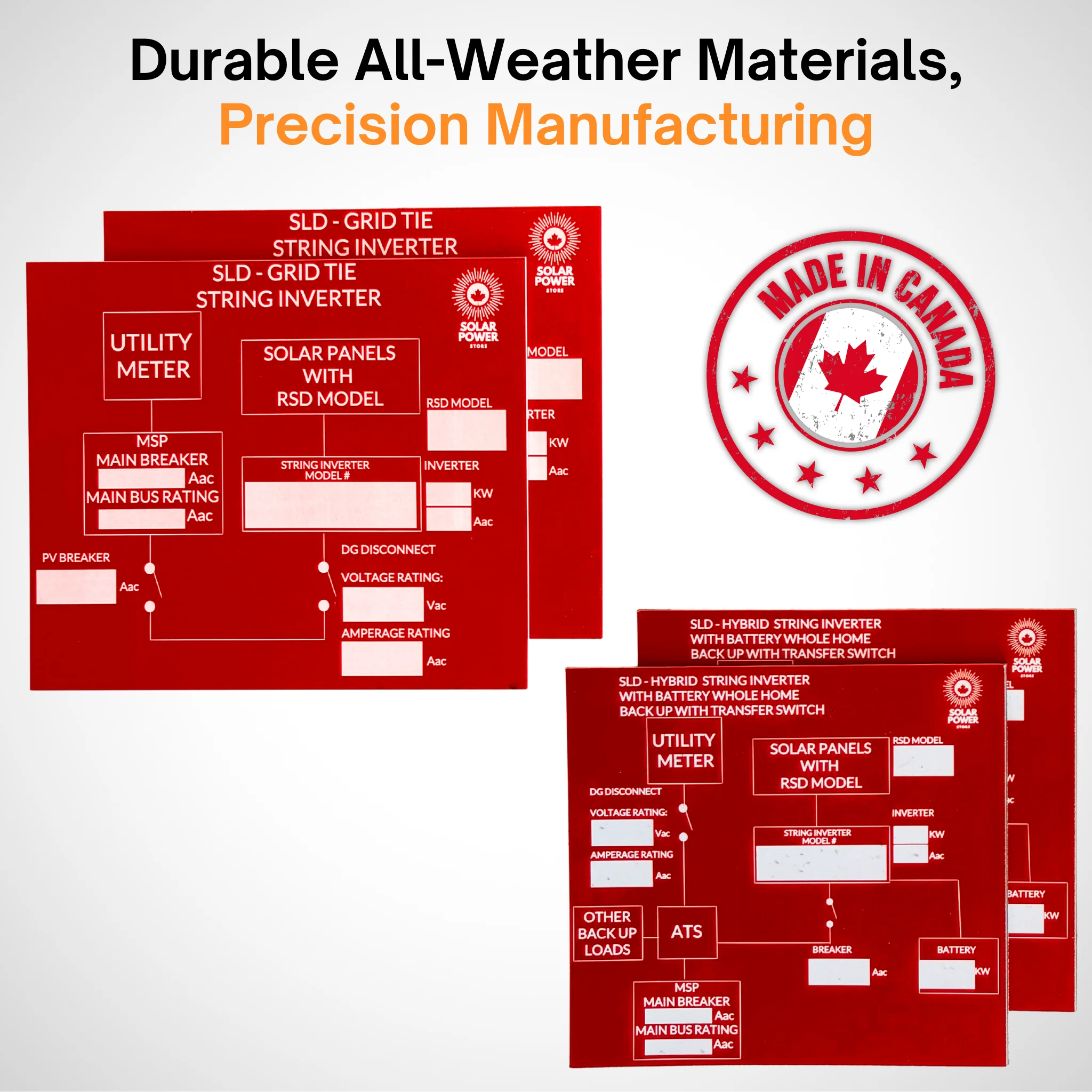 Solar System Lamacoid Label Kit | 28 Piece Label Kit | Solar Component Labels, Specification Labels, Safety Labels for All Solar System Types - Image 2