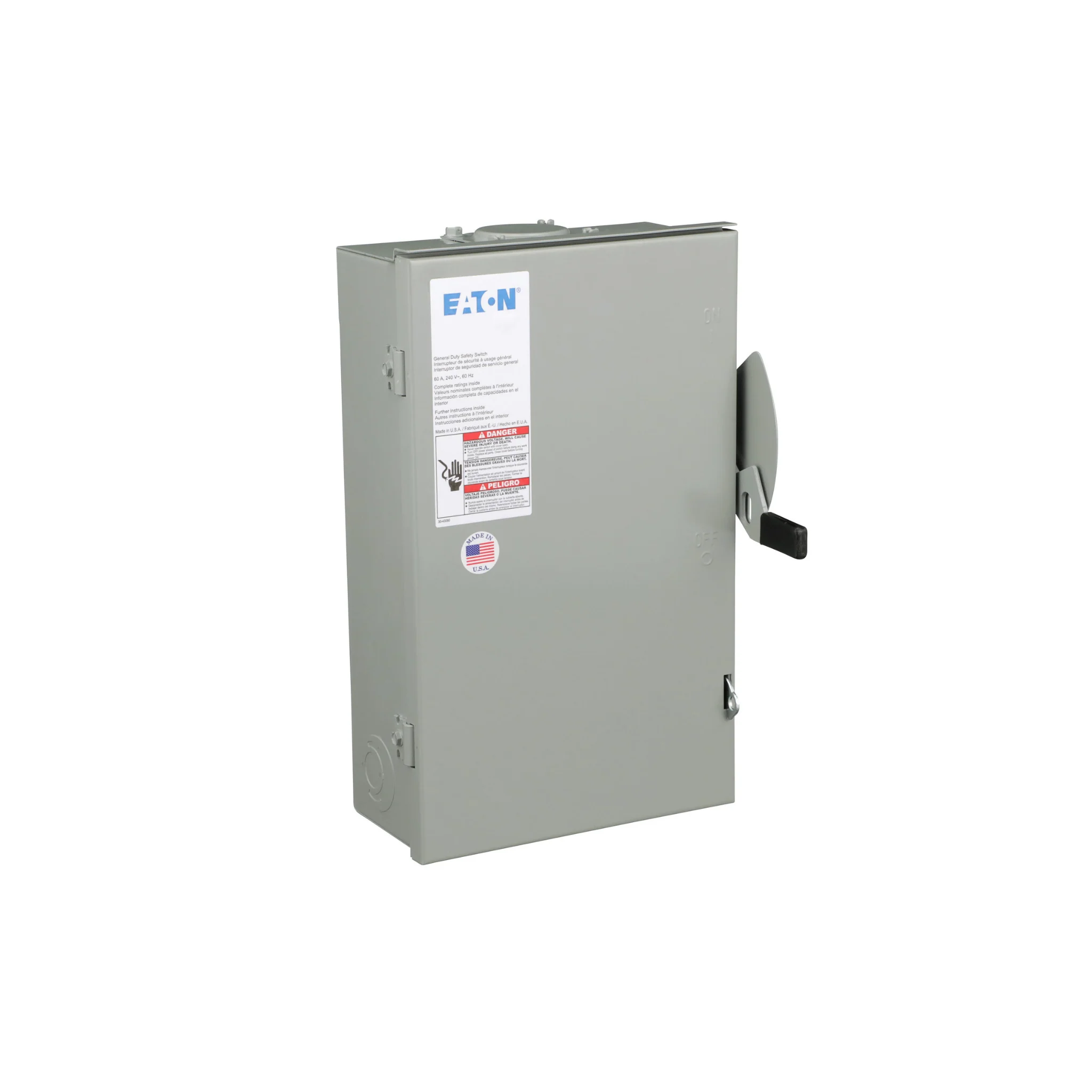 AC Disconnect Switch | 60A, 100A,200A | Eaton General Duty Cartridge Fuse Safety Switch - NEMA 3R Enclosure | Painted Galvanized Steel | Fusible With Neutral | Class H Fuse | UL Listed - Image 11