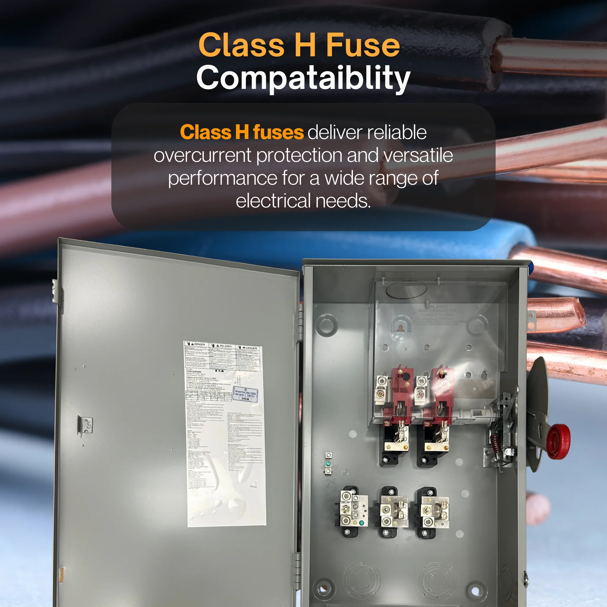 AC Disconnect Switch | 60A, 100A,200A | Eaton General Duty Cartridge Fuse Safety Switch - NEMA 3R Enclosure | Painted Galvanized Steel | Fusible With Neutral | Class H Fuse | UL Listed - Image 6