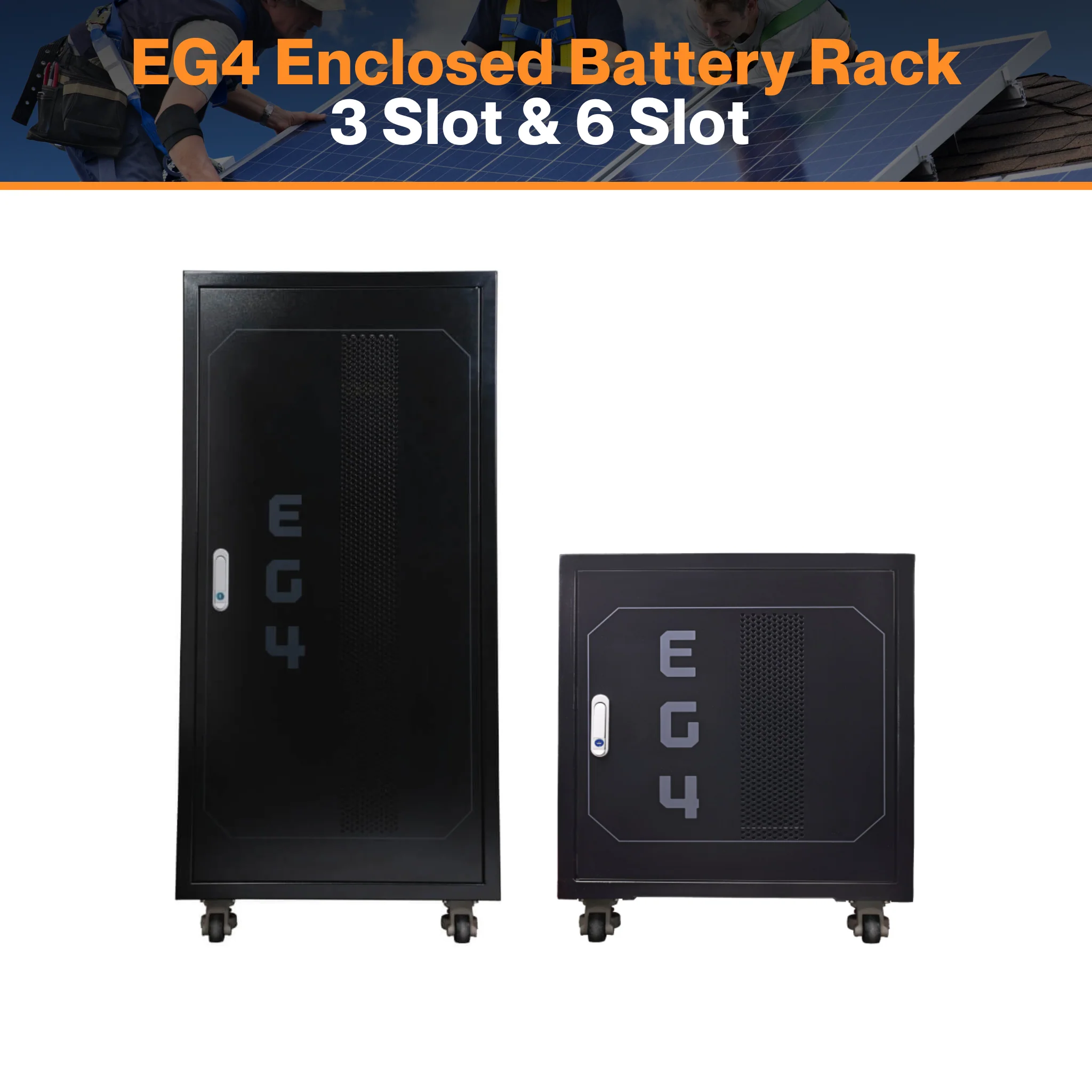 EG4® Enclosed Battery Rack – 3 Slot & 6 Slot | Durable Cabinet | Mobile-Ready | Effortless Installation | W/ Cable Management | Adaptable Slot - Image 4