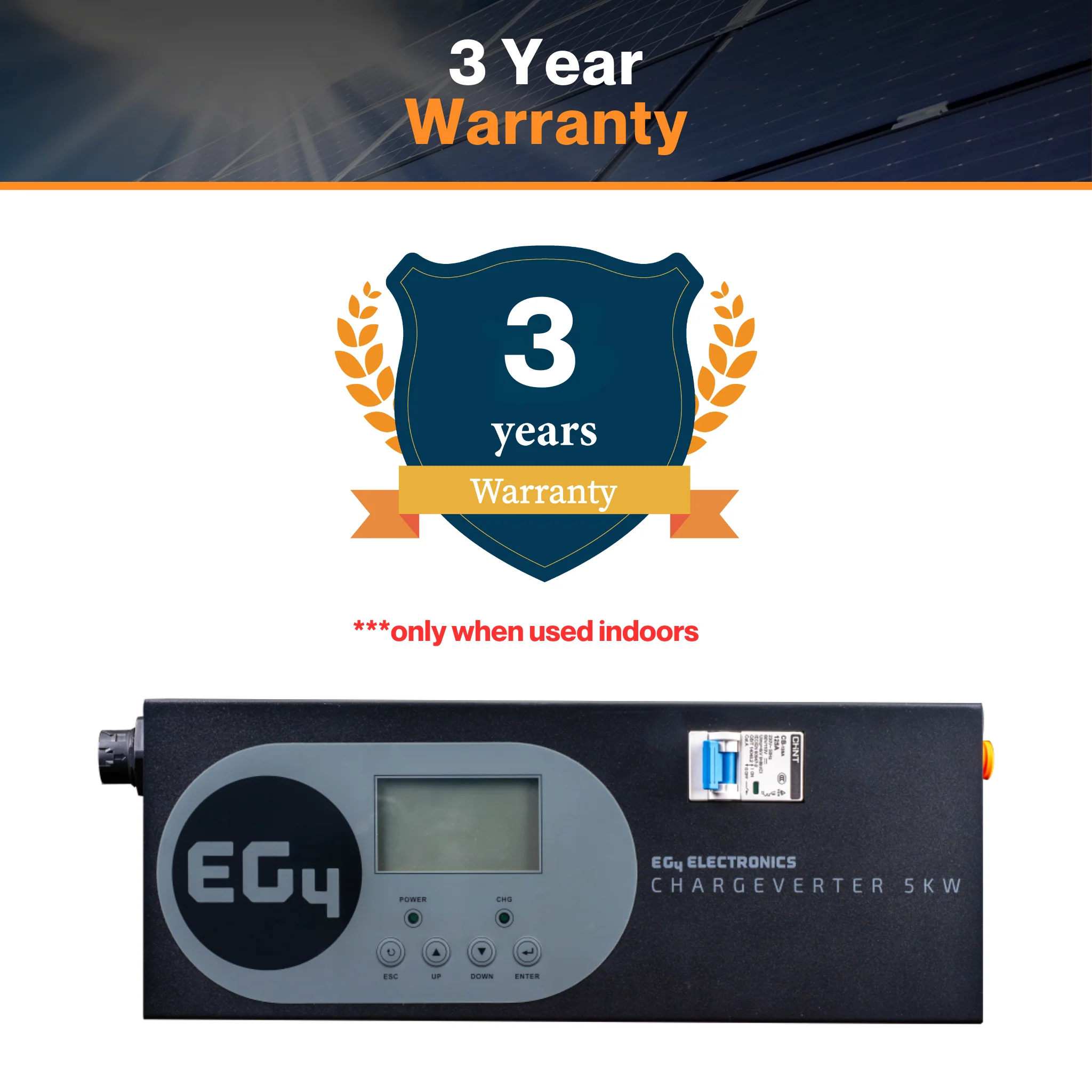 EG4® Chargeverter - GC | 48V100A Battery Charger | 5120W Output | 240/120V Input | Weather Resilience | Built-In Breaker | LCD Interface | IP21 Rating - Image 3