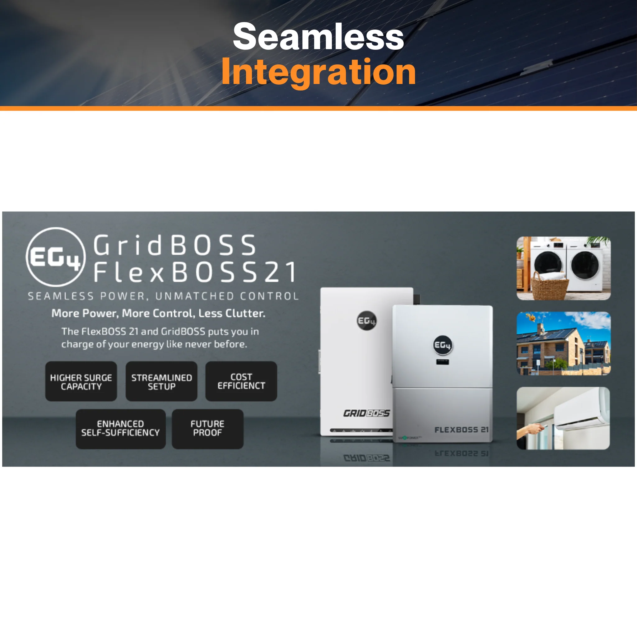 EG4® Flex BOSS21 Hybrid Inverter - 48V Split Phase | 21kW PV Input | 16kW AC Output | 16 Units Parallel | 24kW Surge Capacity | UL 1741 Listed - Image 6