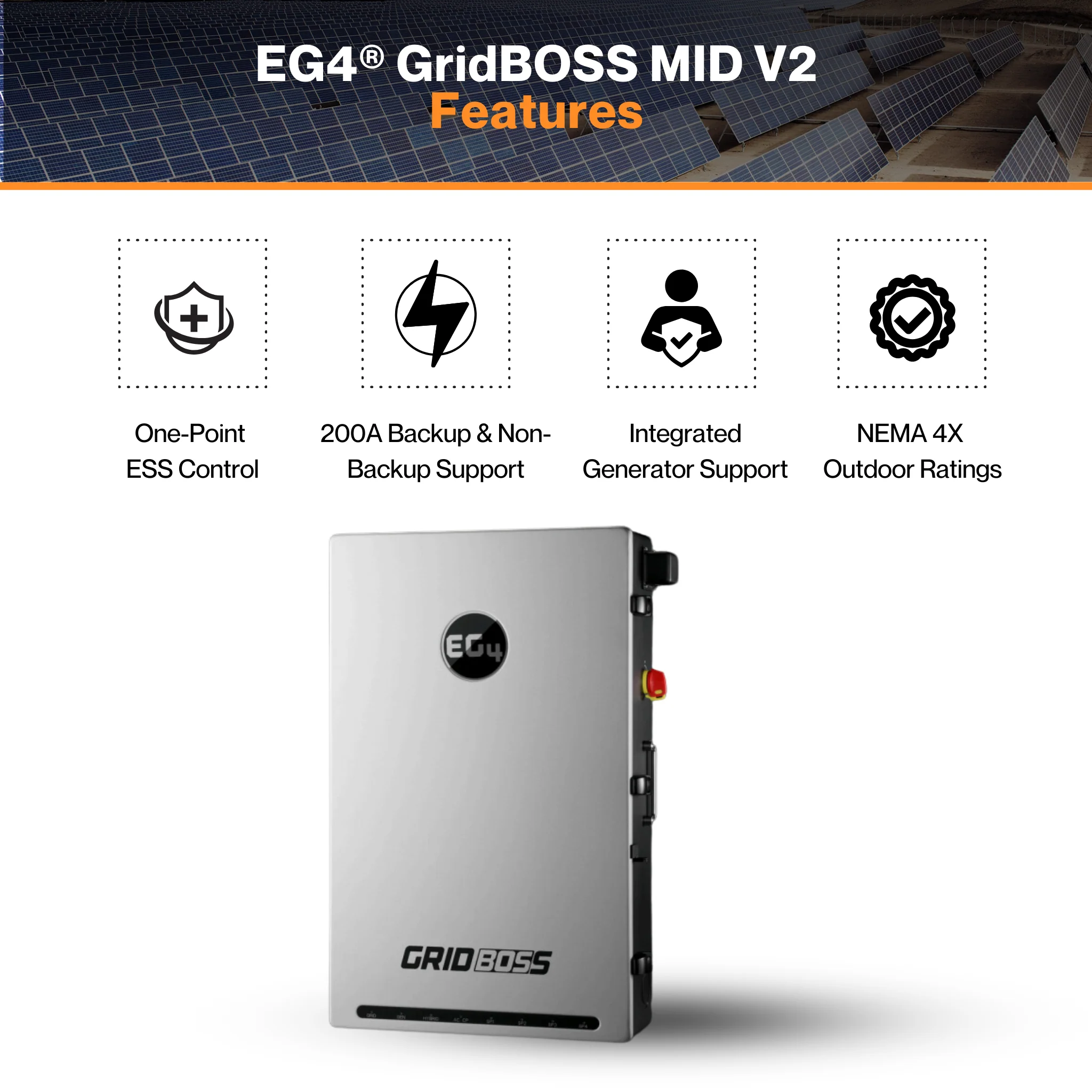 EG4® GridBOSS MID V2 - 200A Service Entrance | Four Configurable Ports | Smart Load & Power Shedding | Configurable Breakers | UL 1741 Certified - Image 5