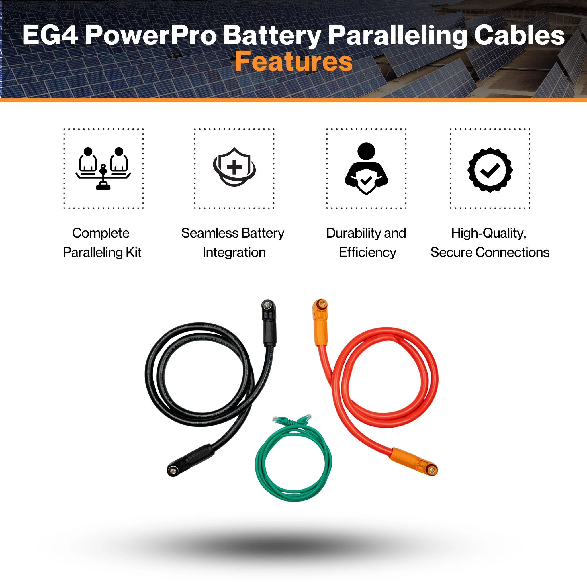 EG4® PowerPro Battery Paralleling Cables - Seamless Battery Integration | Durability & Efficiency | Secure Connections | Complete Kit - Image 3