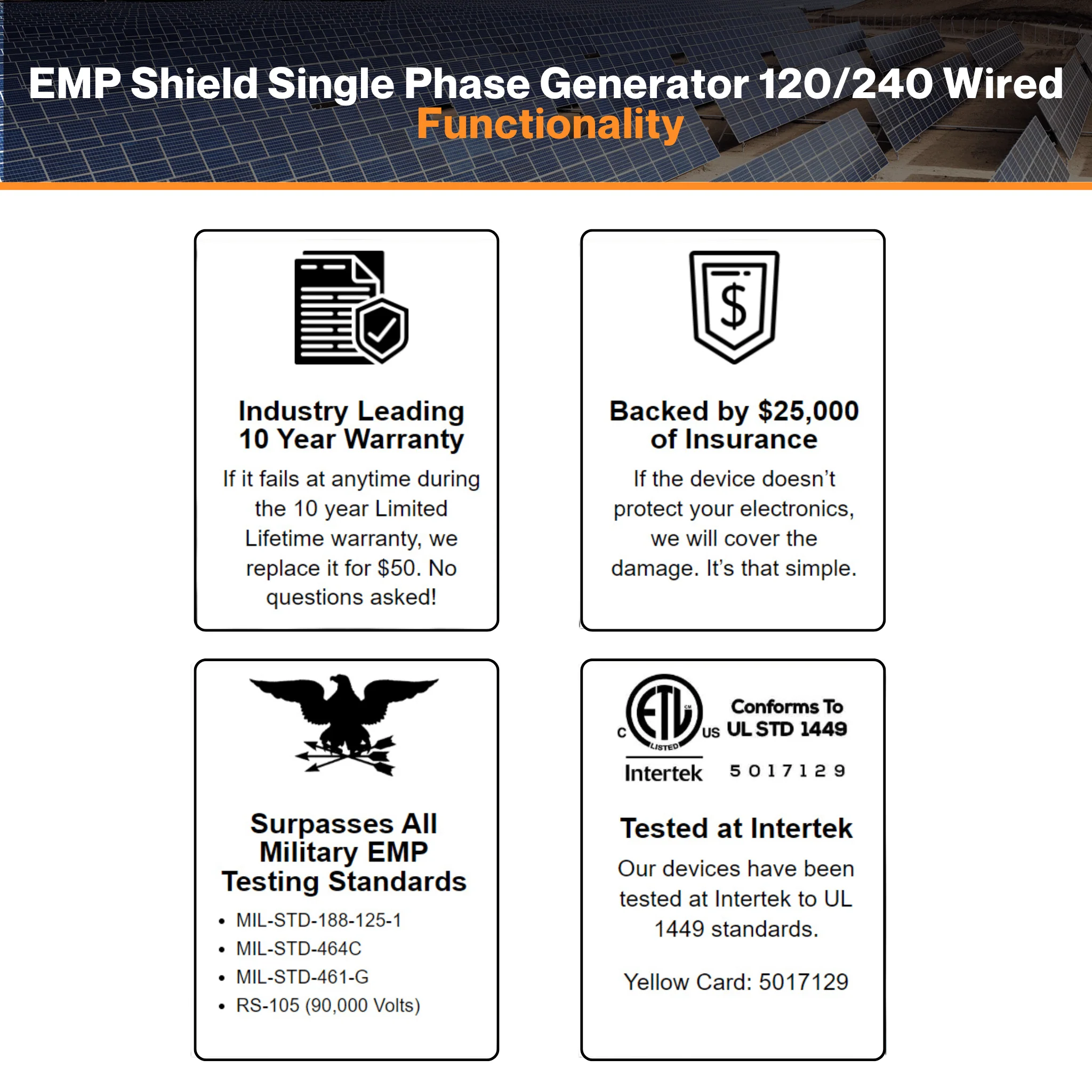 EMP Shield Single Phase Generator 120/240 Wired - Lightning & Military Grade Protection Plus CME Defense | Power Surge & Smart Meter Fire Protection - Image 4