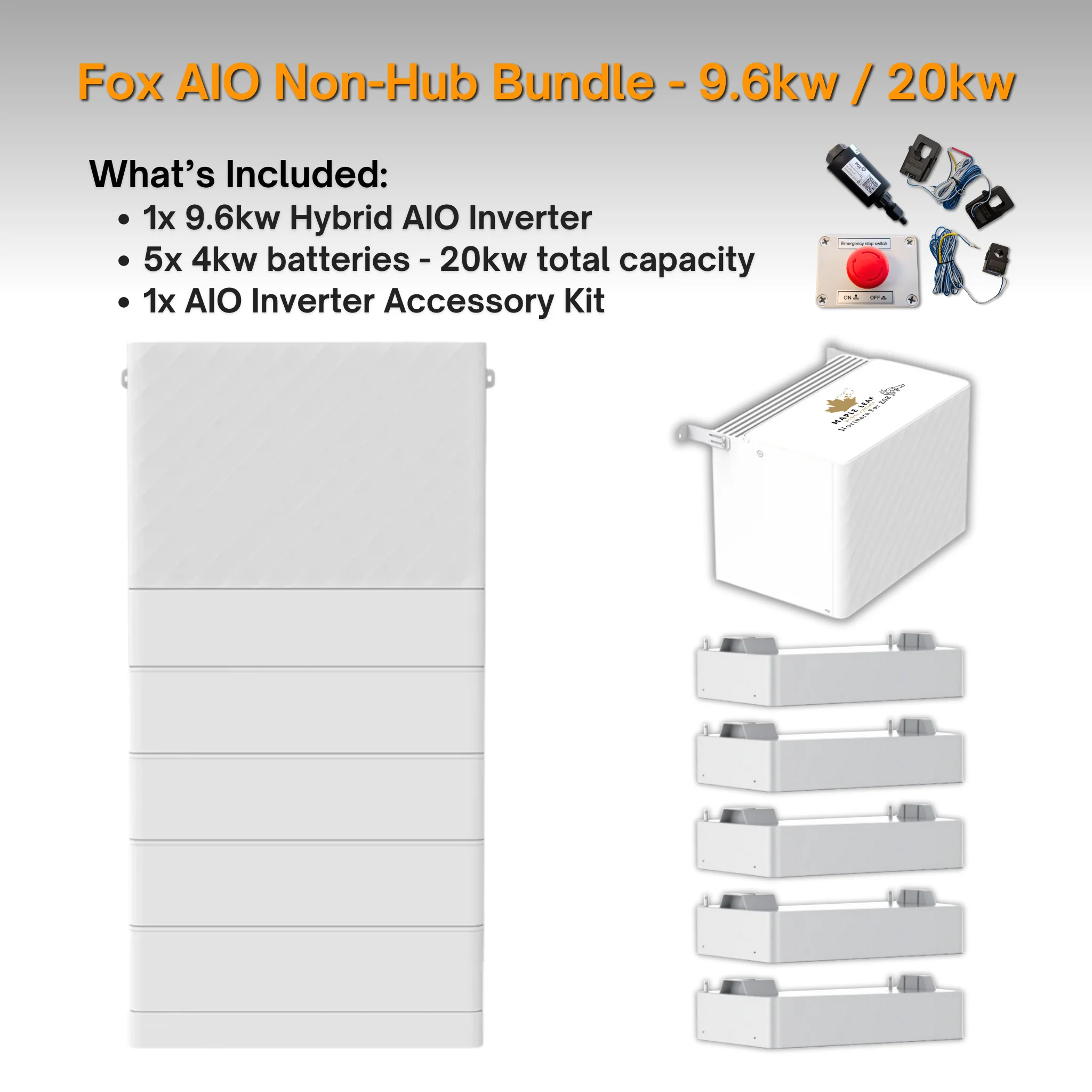 Maple Leaf Northern Fox AIO FLEX Hybrid Solar Inverter & Modular Battery Kits | 9.6kW or 11.4kW Inverter | 8kW to 28kW Expandable Energy Storage System | Optional Fox ESS Hub G2 Smart Energy Management - Image 22