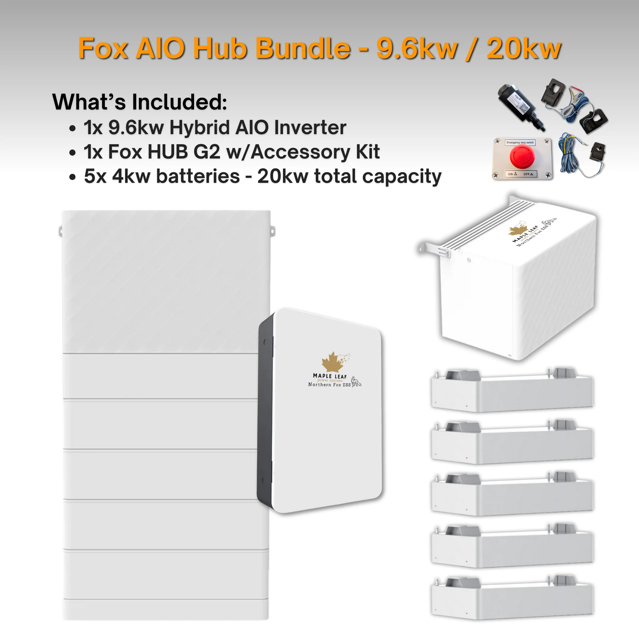 Maple Leaf Northern Fox AIO FLEX Hybrid Solar Inverter & Modular Battery Kits | 9.6kW or 11.4kW Inverter | 8kW to 28kW Expandable Energy Storage System | Optional Fox ESS Hub G2 Smart Energy Management - Image 28