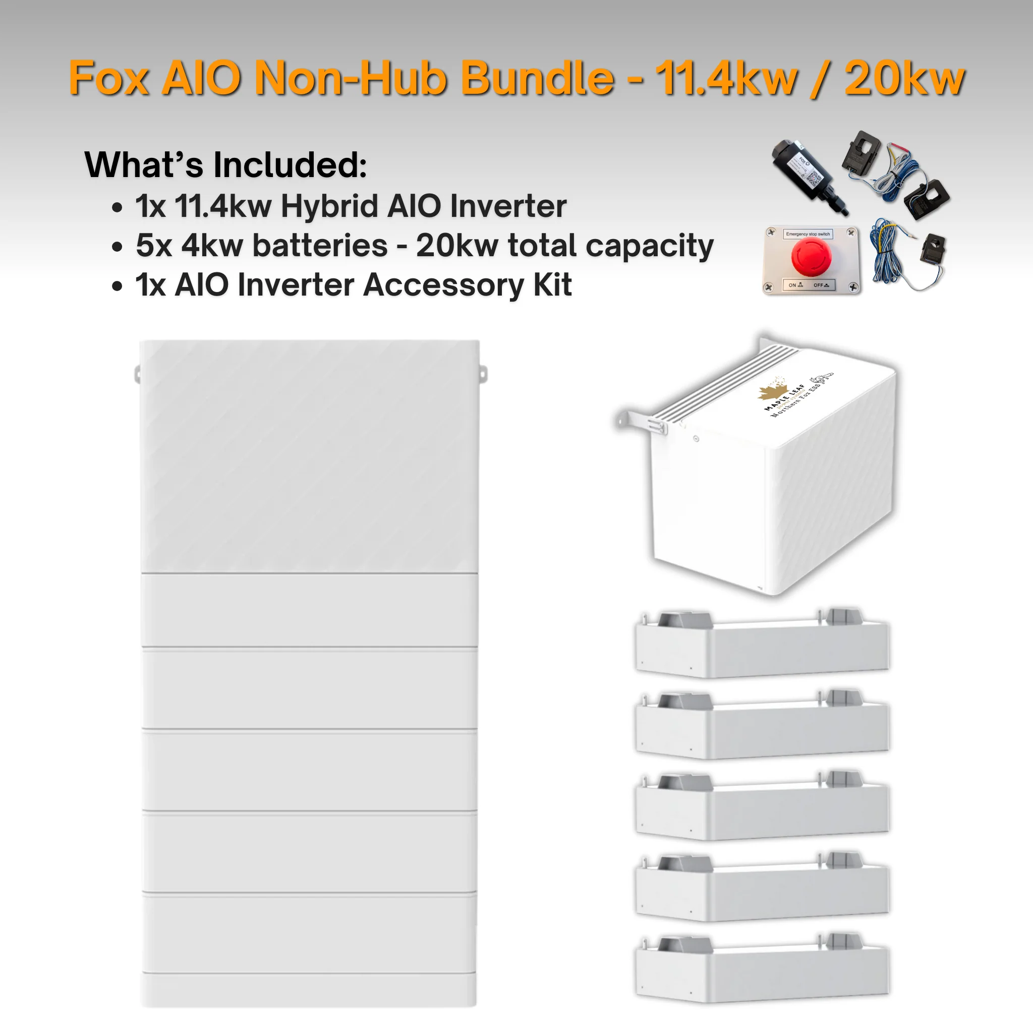 Maple Leaf Northern Fox AIO FLEX Hybrid Solar Inverter & Modular Battery Kits | 9.6kW or 11.4kW Inverter | 8kW to 28kW Expandable Energy Storage System | Optional Fox ESS Hub G2 Smart Energy Management - Image 34