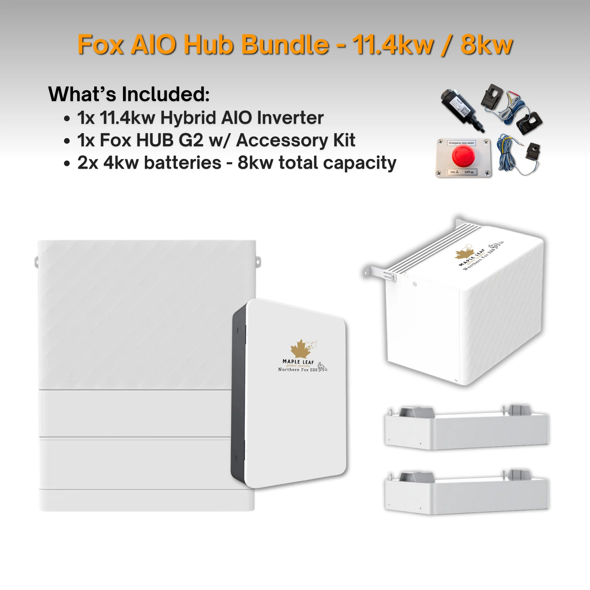 Maple Leaf Northern Fox AIO FLEX Hybrid Solar Inverter & Modular Battery Kits | 9.6kW or 11.4kW Inverter | 8kW to 28kW Expandable Energy Storage System | Optional Fox ESS Hub G2 Smart Energy Management - Image 37
