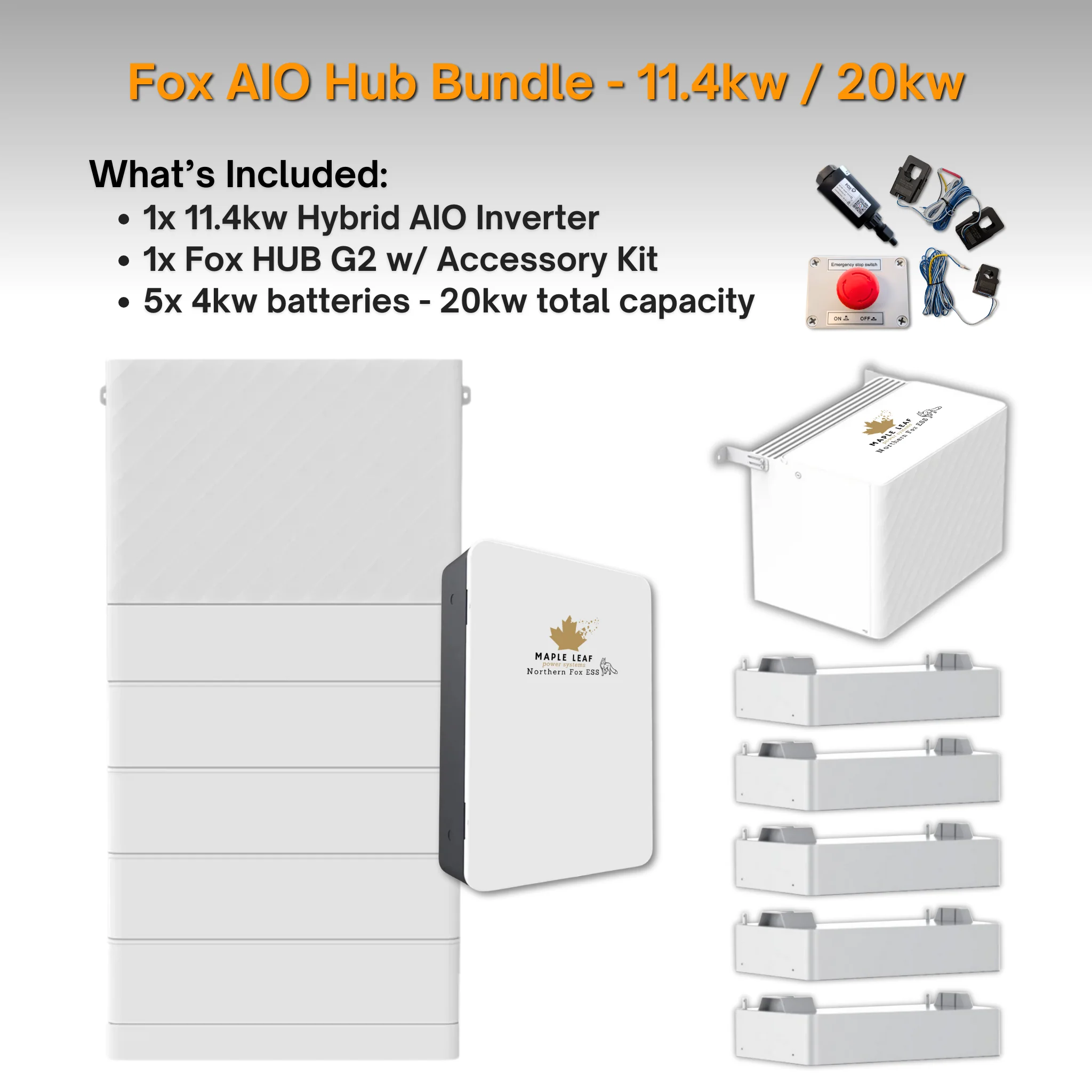 Maple Leaf Northern Fox AIO FLEX Hybrid Solar Inverter & Modular Battery Kits | 9.6kW or 11.4kW Inverter | 8kW to 28kW Expandable Energy Storage System | Optional Fox ESS Hub G2 Smart Energy Management - Image 40