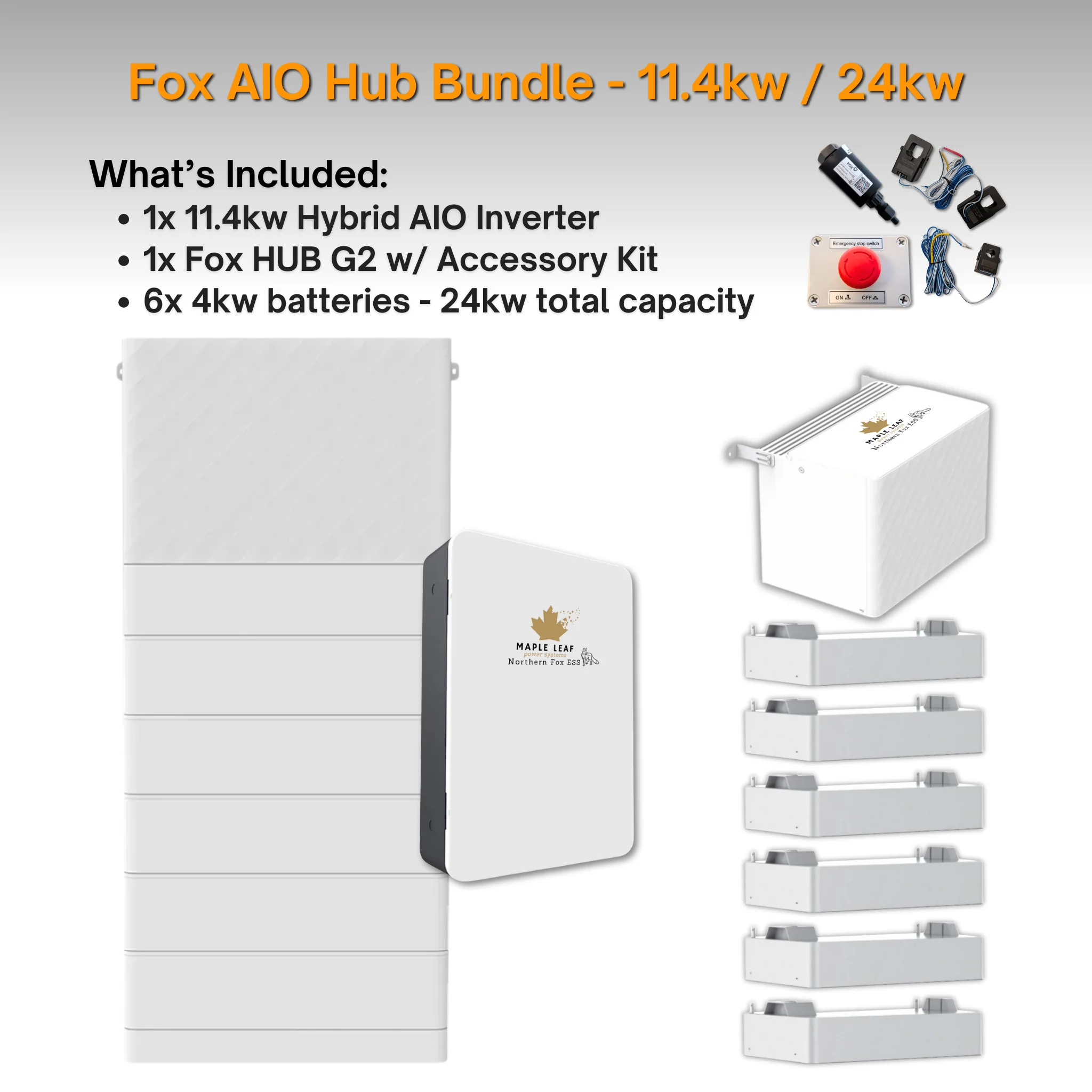 Maple Leaf Northern Fox AIO FLEX Hybrid Solar Inverter & Modular Battery Kits | 9.6kW or 11.4kW Inverter | 8kW to 28kW Expandable Energy Storage System | Optional Fox ESS Hub G2 Smart Energy Management - Image 41