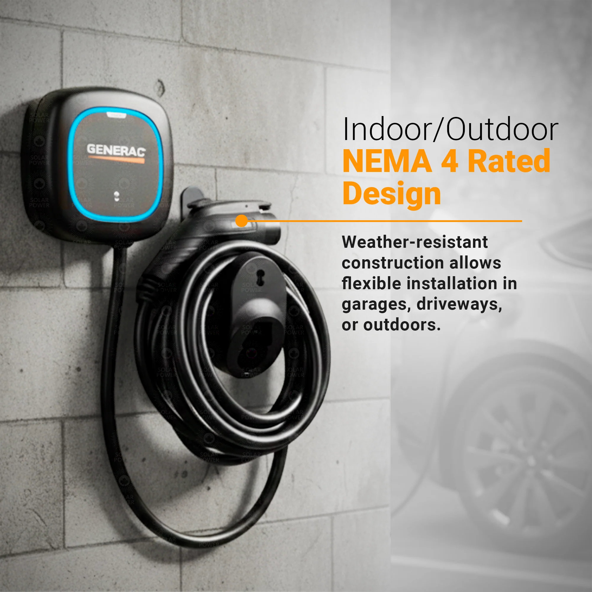 Generac Level 2 Plus EV Charger 48A | 11.5kW Smart Home EV Charging Station | 240V Hardwired | Wi-Fi App Control | Power Boost & Load Management | SAE J1772 | Indoor/Outdoor NEMA 4 | Matte Black - Image 3