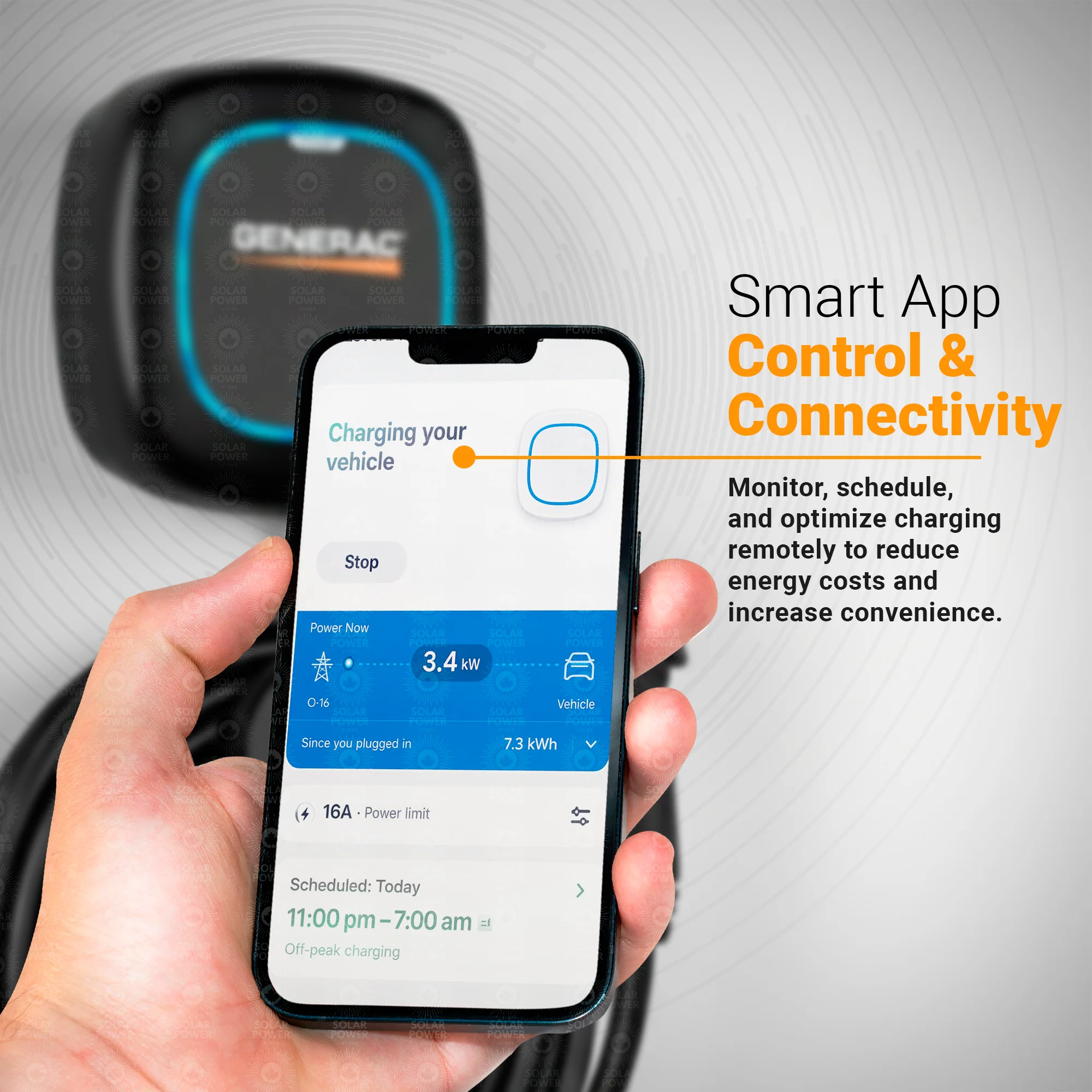Generac Level 2 Plus EV Charger 48A | 11.5kW Smart Home EV Charging Station | 240V Hardwired | Wi-Fi App Control | Power Boost & Load Management | SAE J1772 | Indoor/Outdoor NEMA 4 | Matte Black - Image 4