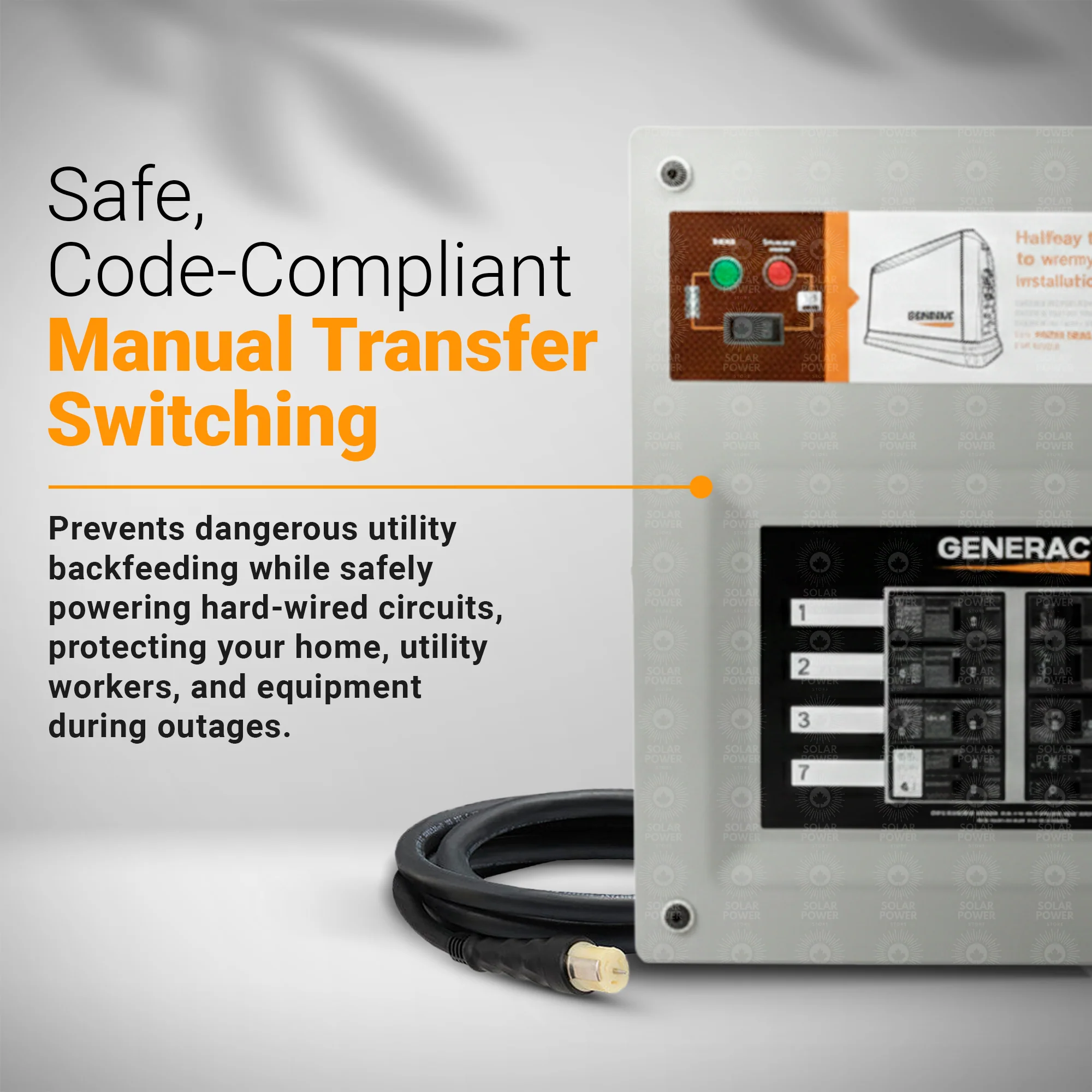 Generac 9855 HomeLink Manual Transfer Switch Kit | 50A / 30A Upgradeable Backup Power Panel | 10–16 Circuit Capacity | Pre-Wired Indoor NEMA 1 | Flush or Surface Mount | Portable Generator Ready | Up to 11 kW - Image 6