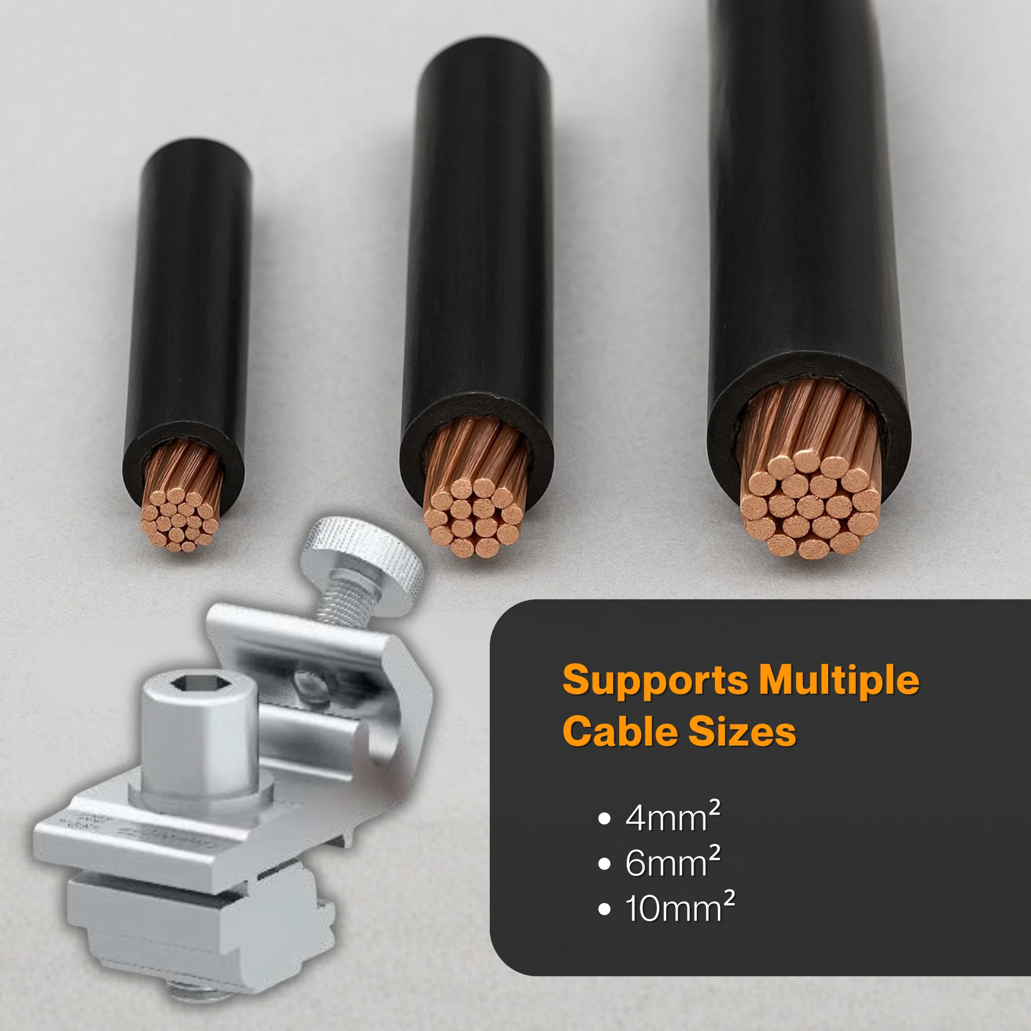 Grounding Lug with U-Shape Copper Channel | Solar Panel Grounding Connector | PV Mounting Ground Lug Kit for Solar Power, Off-Grid, Residential & Commercial Systems | ETL Listed - Image 3