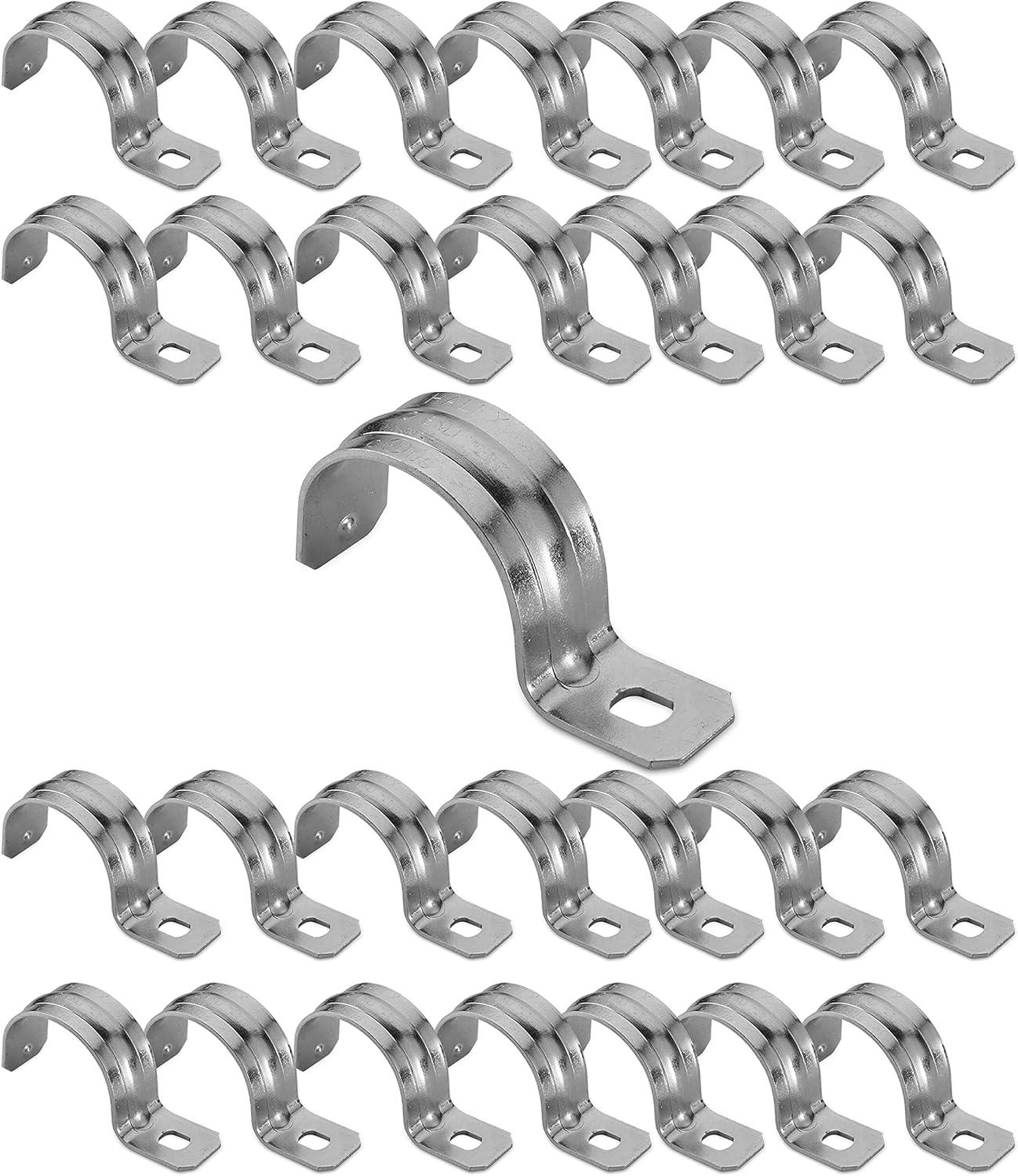 Heavy Duty Rigid Pipe Strap (pack of 25) Zinc Plated Steel - Reinforced Rib - Corrosion Resistant - Easy to Install - Image 2