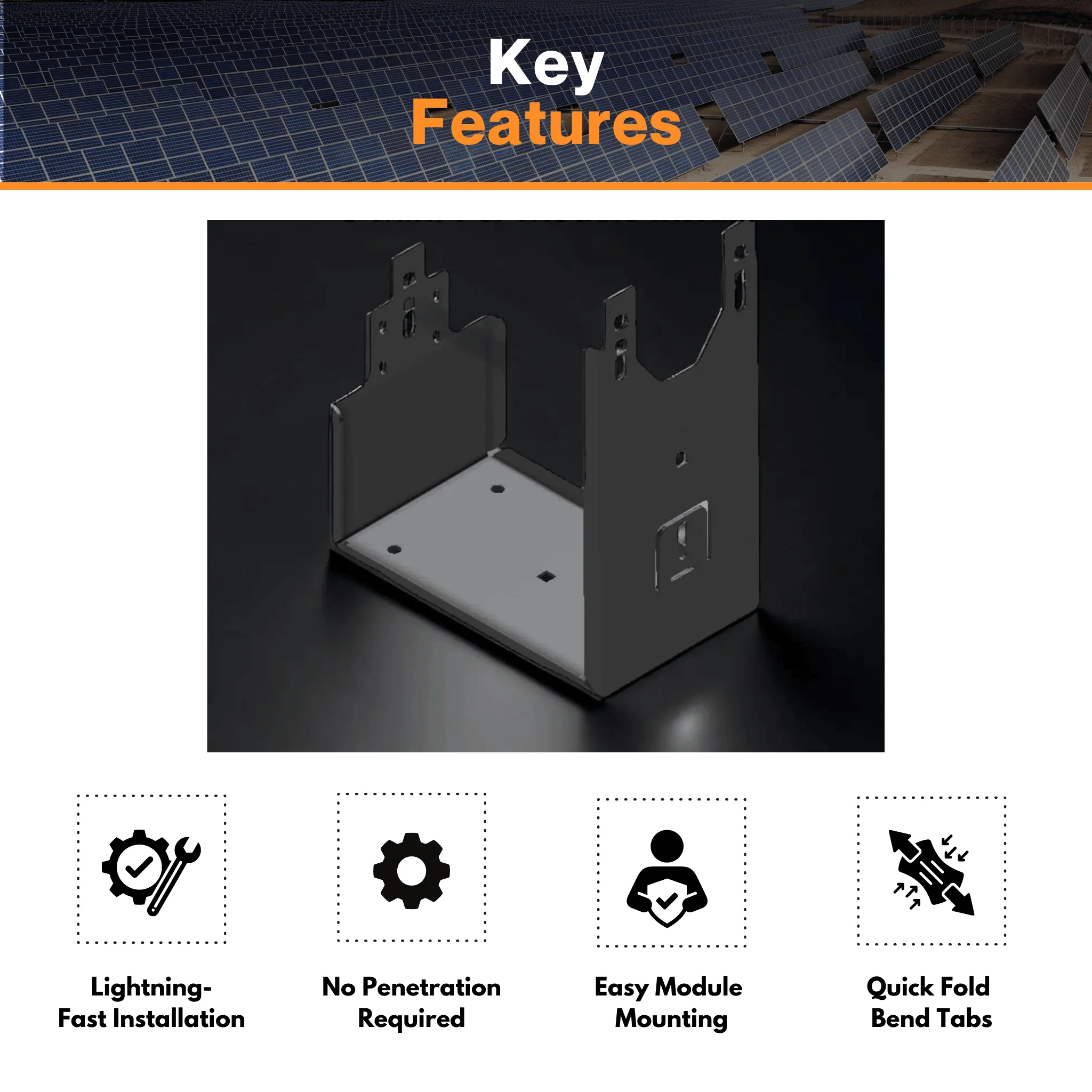 IntegraRack IR-05 Flat Roof Ballast Base (5 Degree) - Fast Installation | Up to 700W of Panel Uplift | 5052-H32 Aluminum | UL 2703  Certified - Image 2