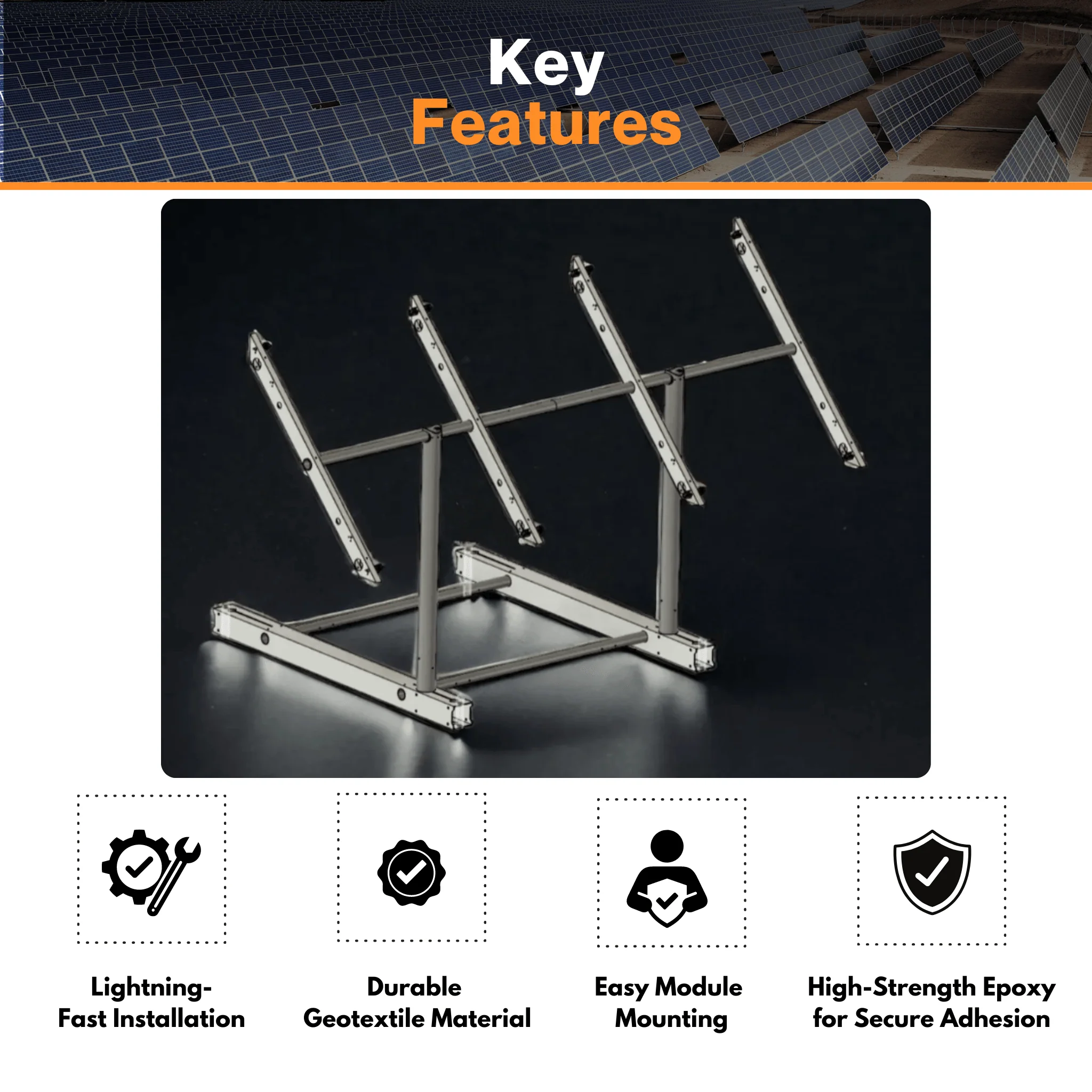 IntegraRack IR-G Series IR EarthBallast™ Mounting Kit -  Durable Geotextile Material | W/ High-Strength Epoxy for Secure Adhesion - Image 2