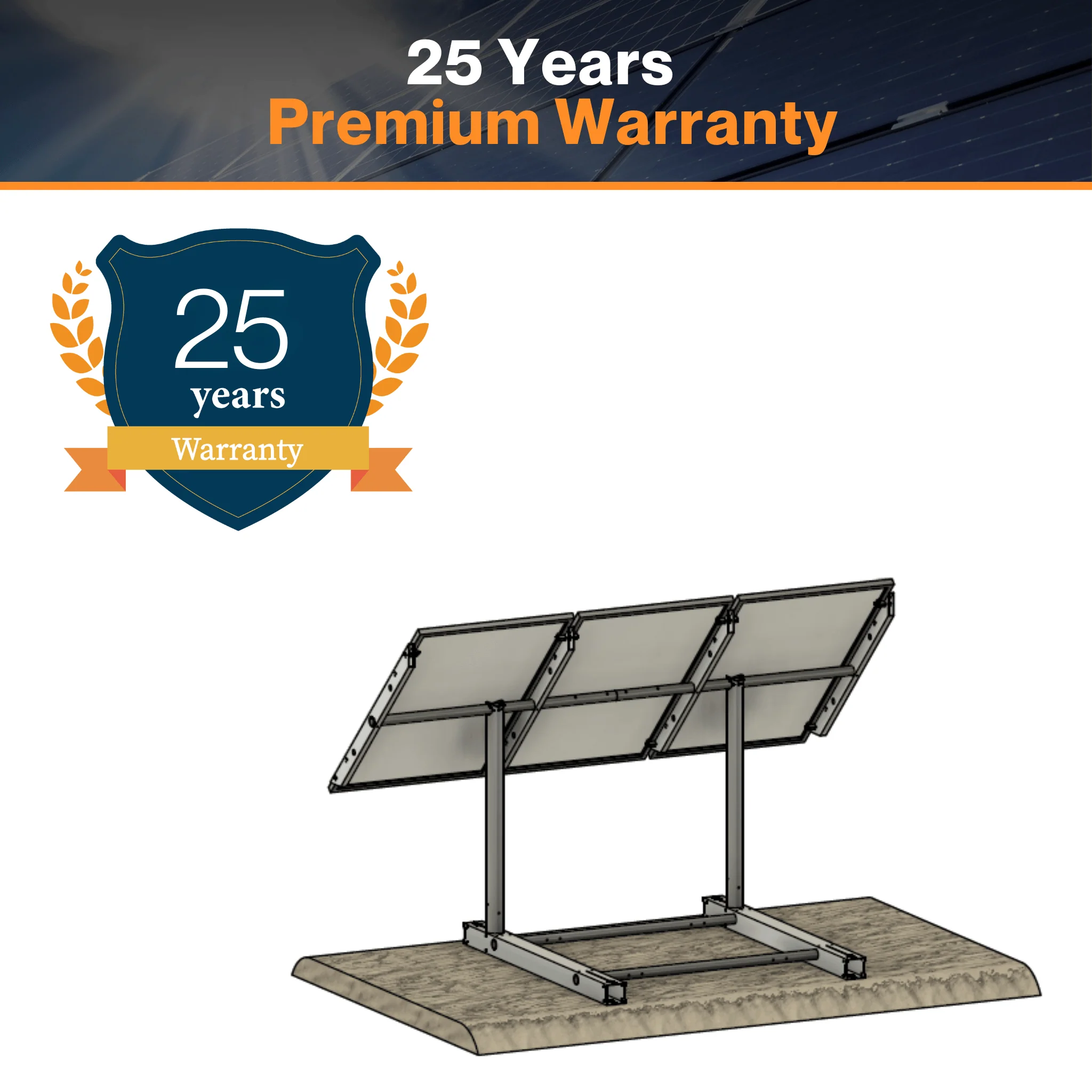 IntegraRack IR-G3 Three Solar Modules Adjustable Racking System - Twin Pole Ground Mount Frame | 6061-T6  Aluminum | 150mph Wind Load | 0°-45° Angle Adjustment | UL 2703 & Bonding Certified - Image 4