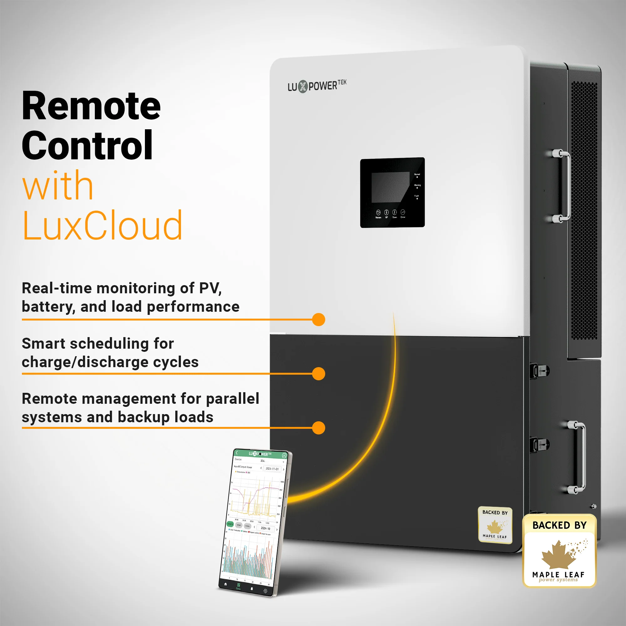 Luxpower GEN-HB-US 25K Hybrid Solar Inverter | 25kW Whole-House Backup Solar Power Inverter | 120/240V Split-Phase | 200A Output | 6 MPPT / 48kW PV Input | High-Voltage Battery Ready | Parallel Up to 6 Units | IP65 Outdoor Rated - Image 8