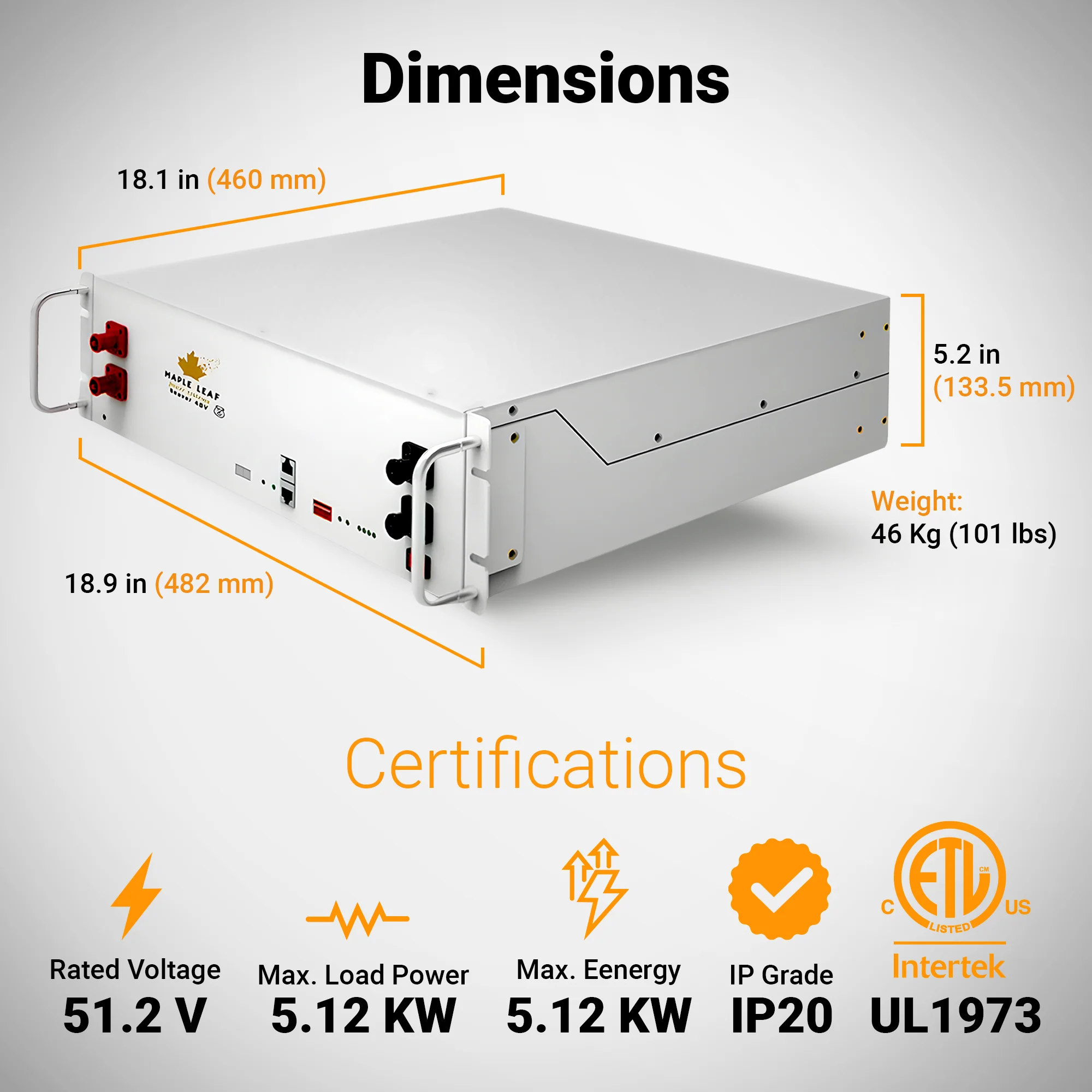 Maple Leaf Beaver Heated Battery Bundles | 2, 4, or 6 Battery Packages | 48V 100Ah LiFePO4 Solar Batteries w/ Cables, Stack Mount Hardware & 350A Bus Bars - Image 12