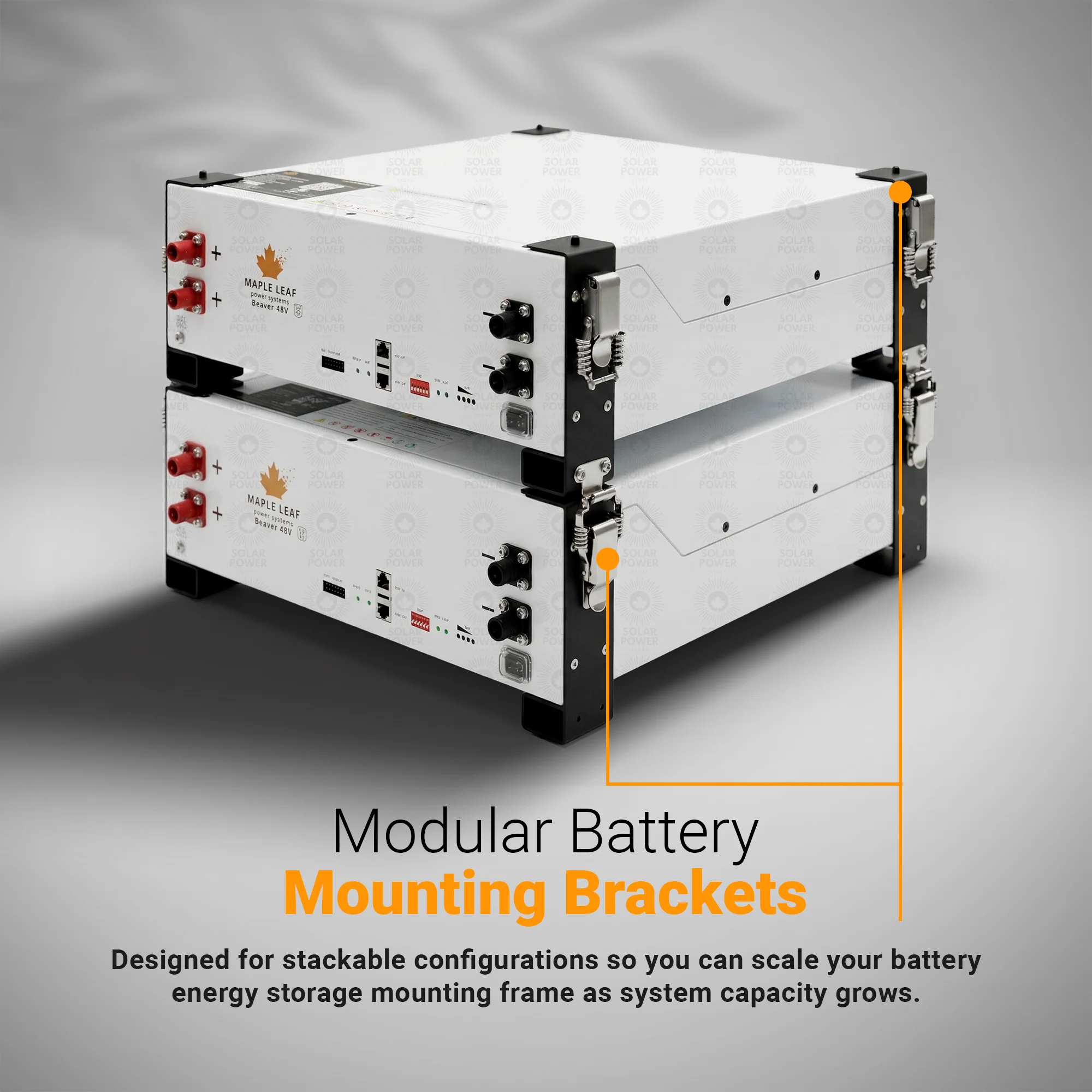 Maple Leaf Beaver Heated Battery Bundles | 2, 4, or 6 Battery Packages | 48V 100Ah LiFePO4 Solar Batteries w/ Cables, Stack Mount Hardware & 350A Bus Bars - Image 23