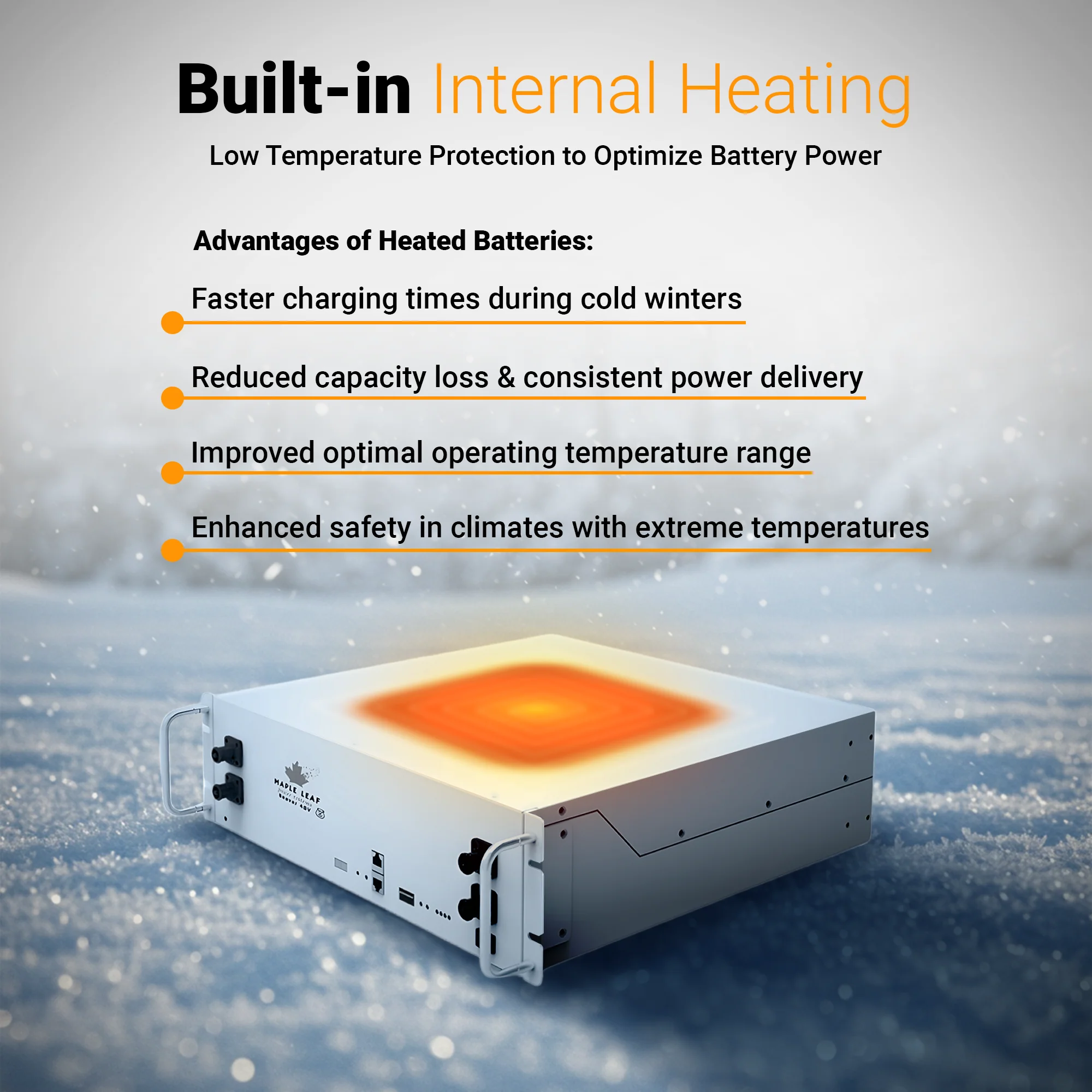 Maple Leaf Beaver Heated Battery Bundles | 2, 4, or 6 Battery Packages | 48V 100Ah LiFePO4 Solar Batteries w/ Cables, Stack Mount Hardware & 350A Bus Bars - Image 6