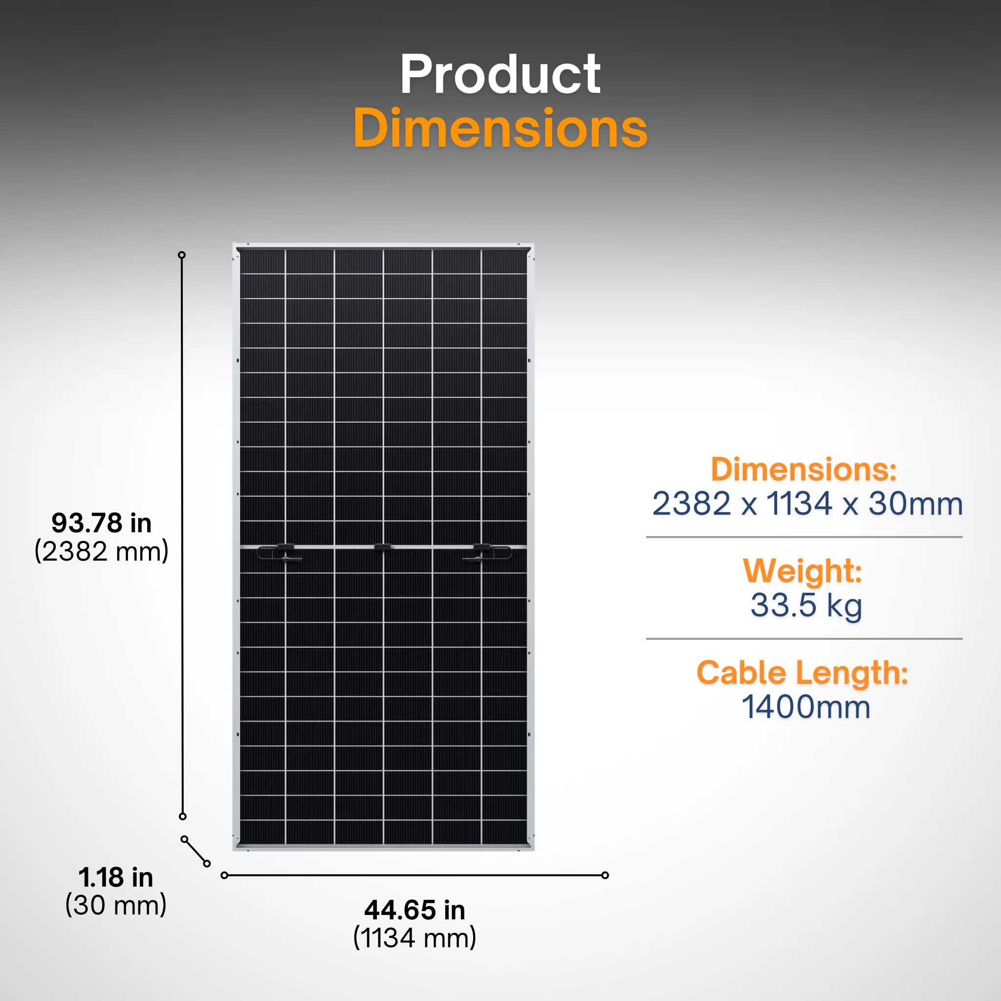 LONGi LR7-72HGD-610M 610W Bifacial, 1400mm cables (Topcon) - PALLET OF 36 - Image 5
