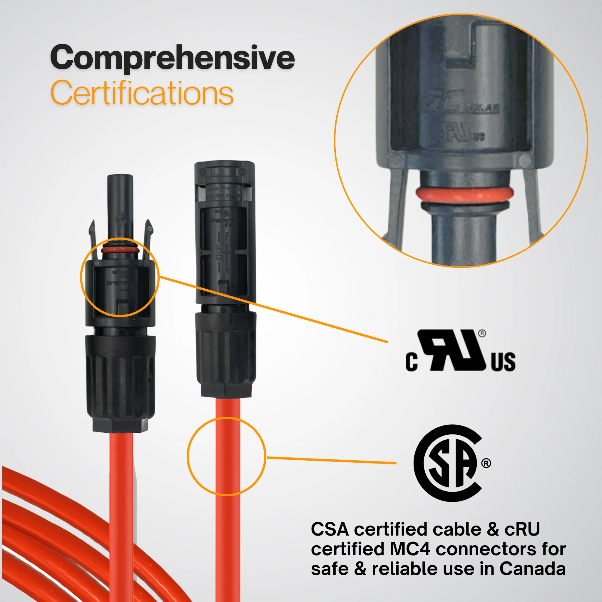 Solar Panel Wire Extension - Pre-Attached MC4s | 10 AWG Tinned Copper Wire | In 10ft, 20ft, 30ft, 50ft Cuts | CSA Approved | 40Ah Ratings - Image 6