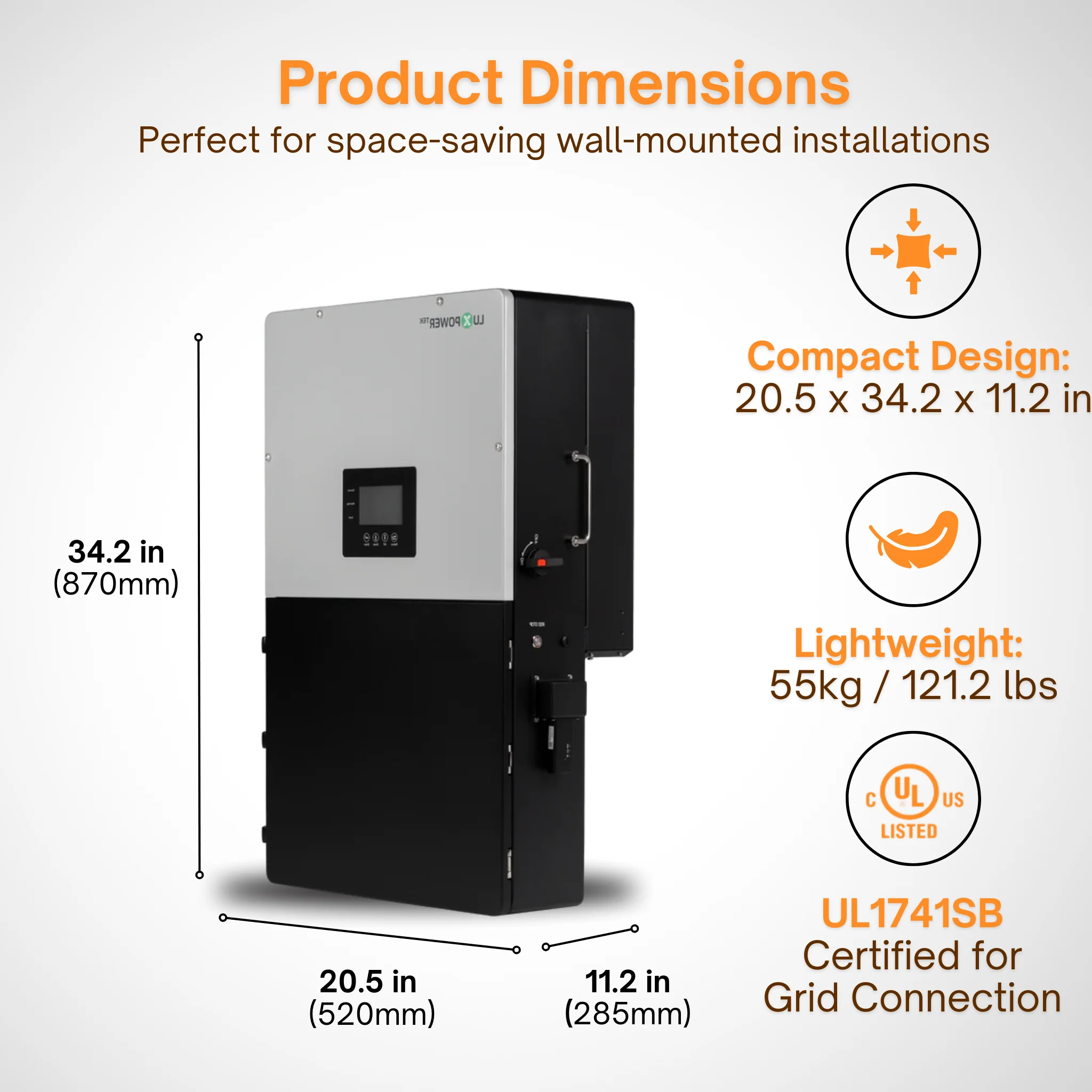 Luxpower 18Kpv Solar Inverter & Maple Leaf 48V280AH [Heated] Battery Pack - Hybrid & Off-Grid Solar Inverter ESS Battery Solution | UL9540A, UL9540 Certified - Image 3