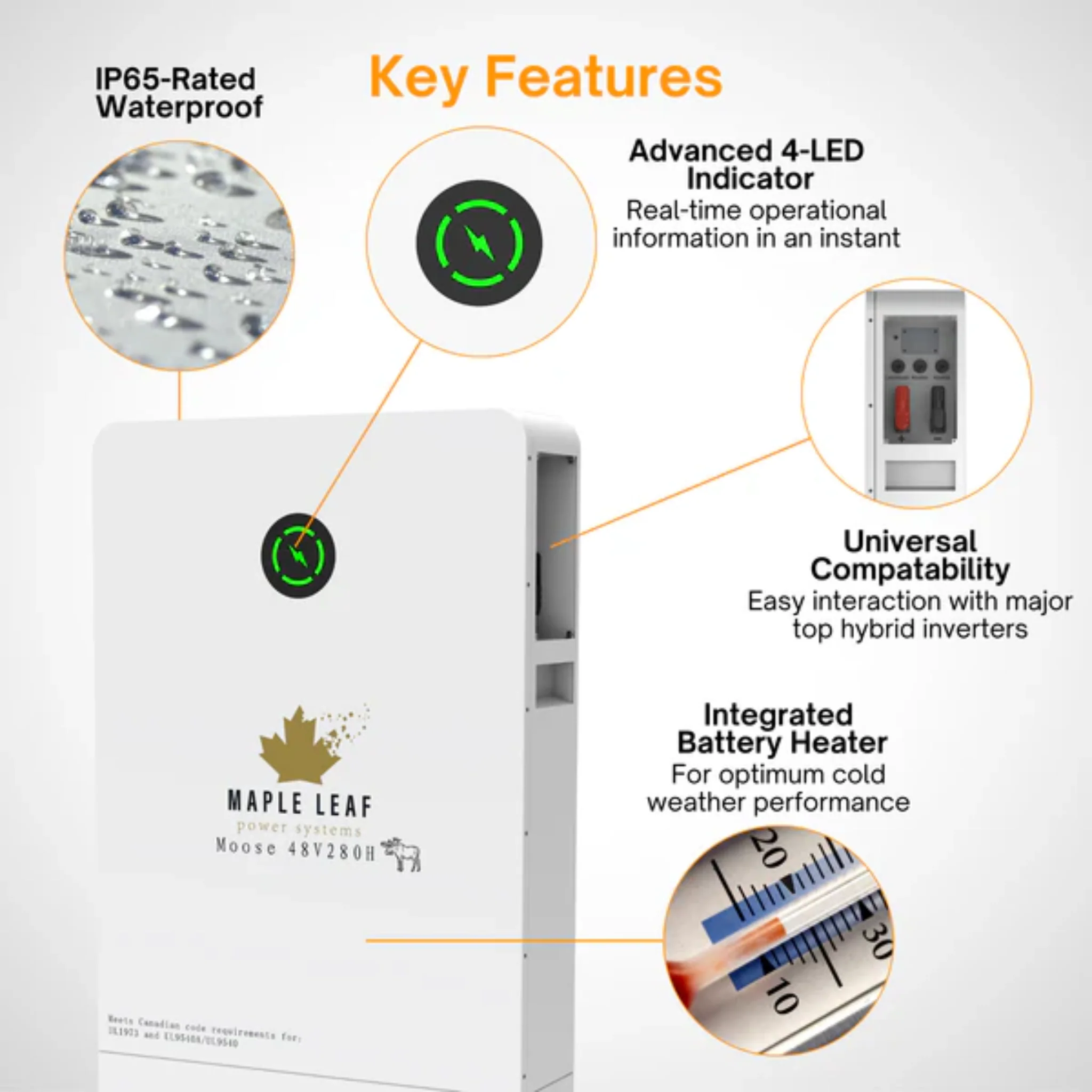 Luxpower 18Kpv Solar Inverter & Maple Leaf 48V280AH [Heated] Battery Pack - Hybrid & Off-Grid Solar Inverter ESS Battery Solution | UL9540A, UL9540 Certified - Image 9
