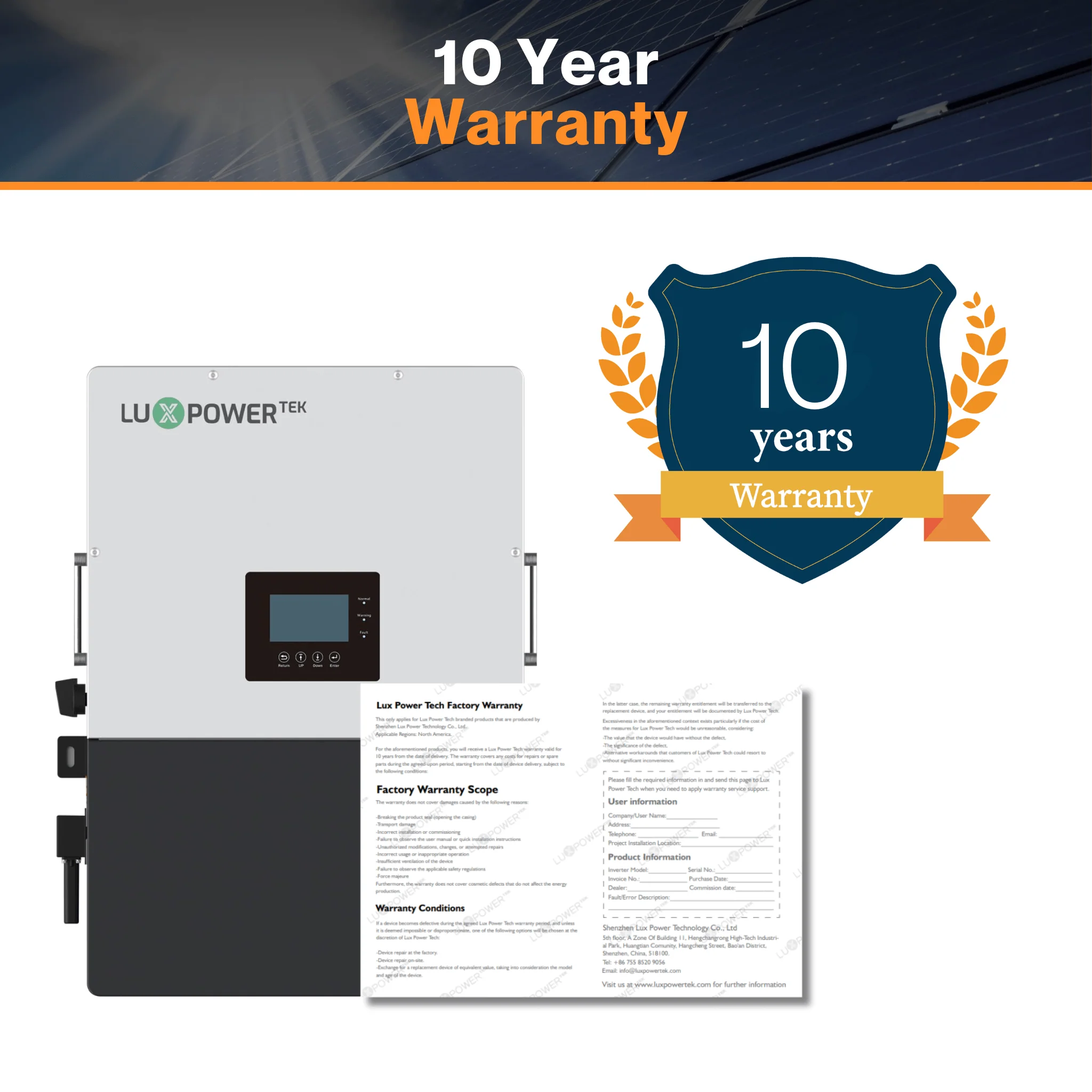 Luxpower LXP-LB-US 10k Hybrid Solar Inverter - 48V 120/240V Split Phase | UL, CEC & CSA Approved - Image 9