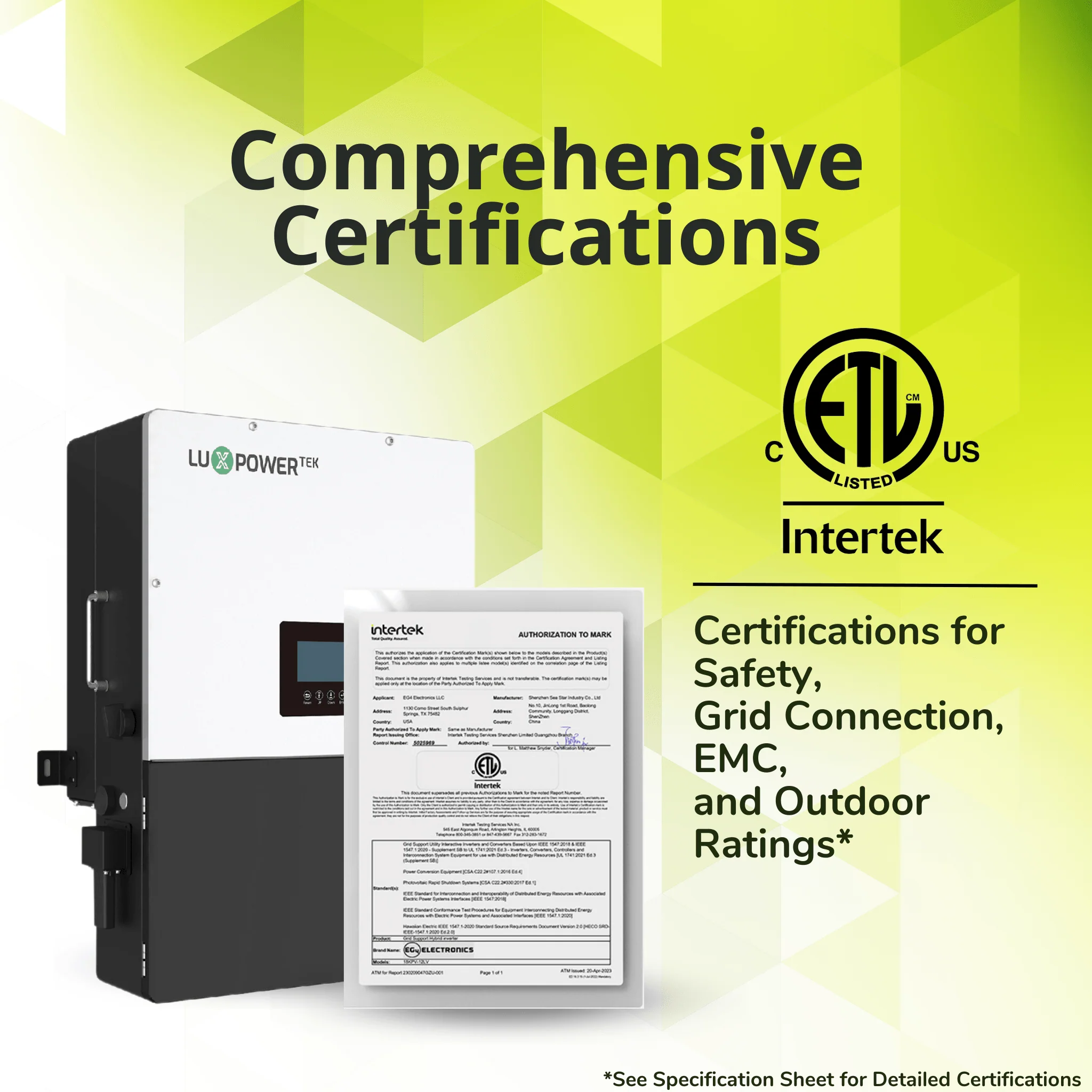 Luxpower LXP-LB-US (18KPV) 12k Hybrid Solar Inverter - 18000W PV Input | 12000W Output | 48V 120/240V Split Phase | UL & CSA Approved - Image 10