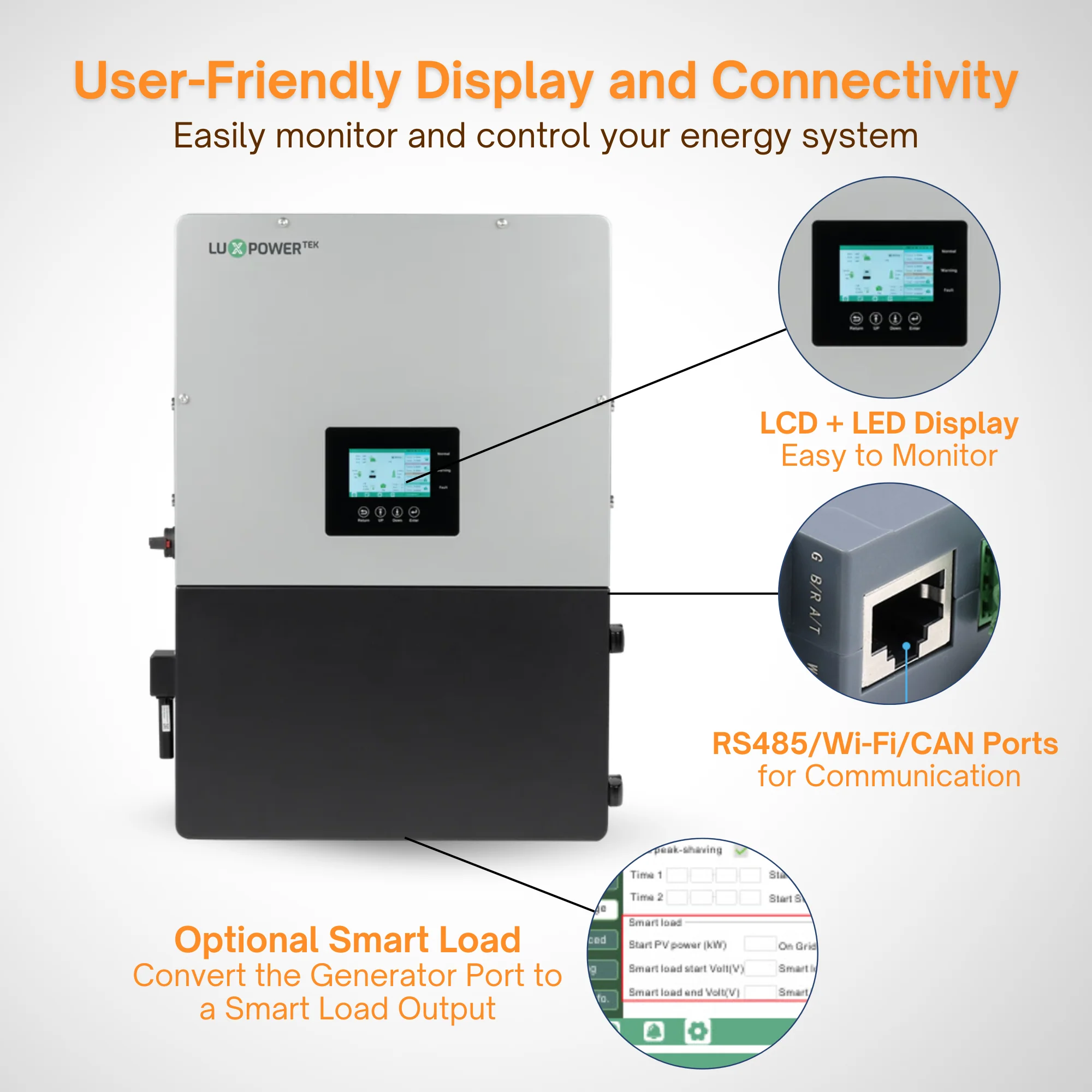 Luxpower LXP-LB-US 10k Hybrid Solar Inverter - 48V 120/240V Split Phase | UL, CEC & CSA Approved - Image 6