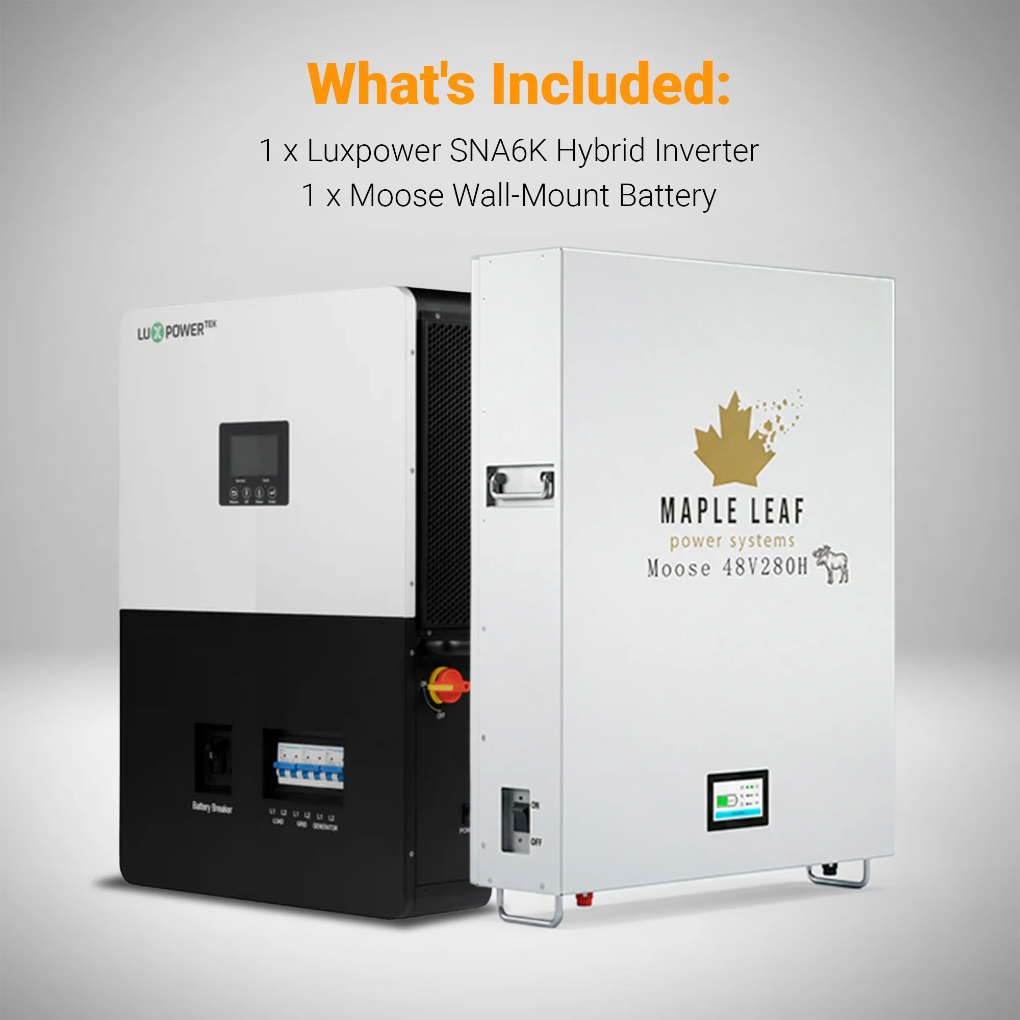 Luxpower LXP6K 6kW Inverter and Maple Leaf Moose Battery Bundles | 48V 280Ah LiFePO4 Battery and Hybrid Inverter Kits | UL9540 Certified | Wall or Floor Mount Options - Image 3