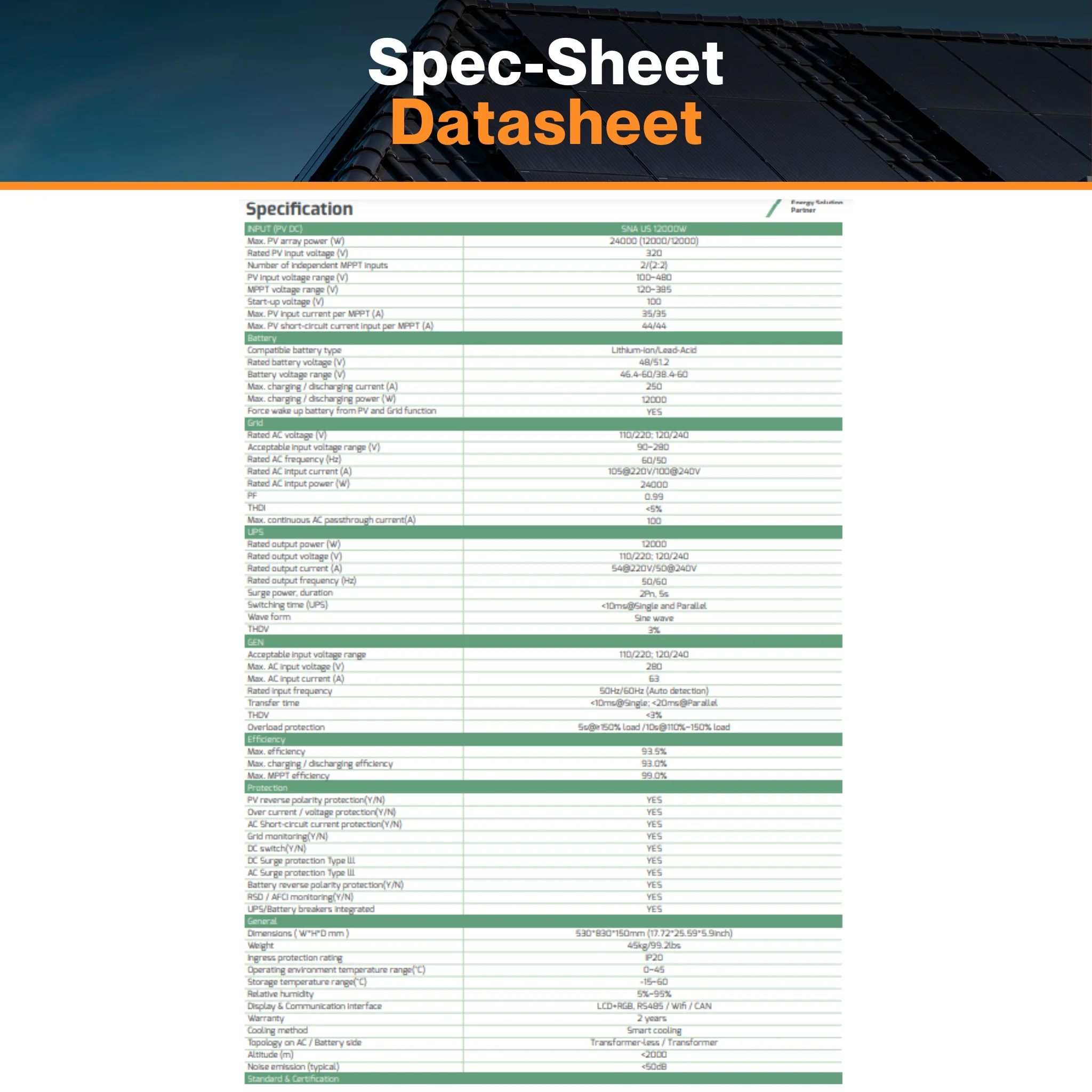 Luxpower Off-Grid Split Phase Solar Inverter 12KW(SNA-US-12K) - 12000 XP - MPPT Ranges 120/240V | AFCI Protection | Remote Monitoring | IP20 Rating | UL & CSA Listed - Image 14