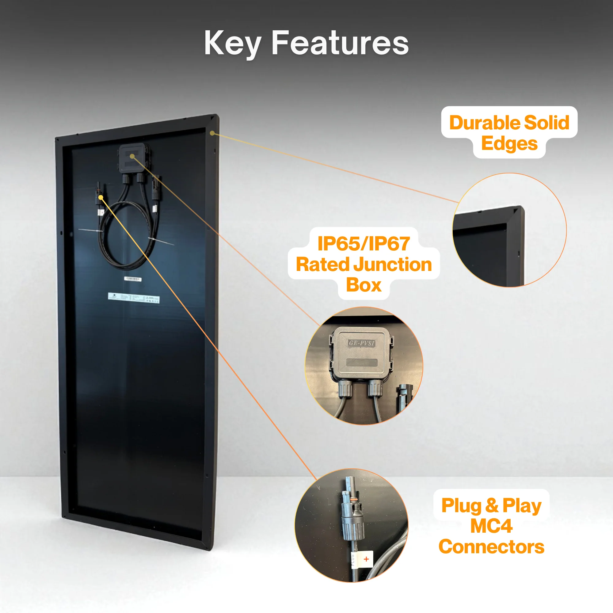 Maple Leaf 100W Mono Rigid Solar Panel - All Black | W/ IP67 Junction Box & IP67 MC4 Cable | Lightweight With Monocrystalline Cells - Image 2