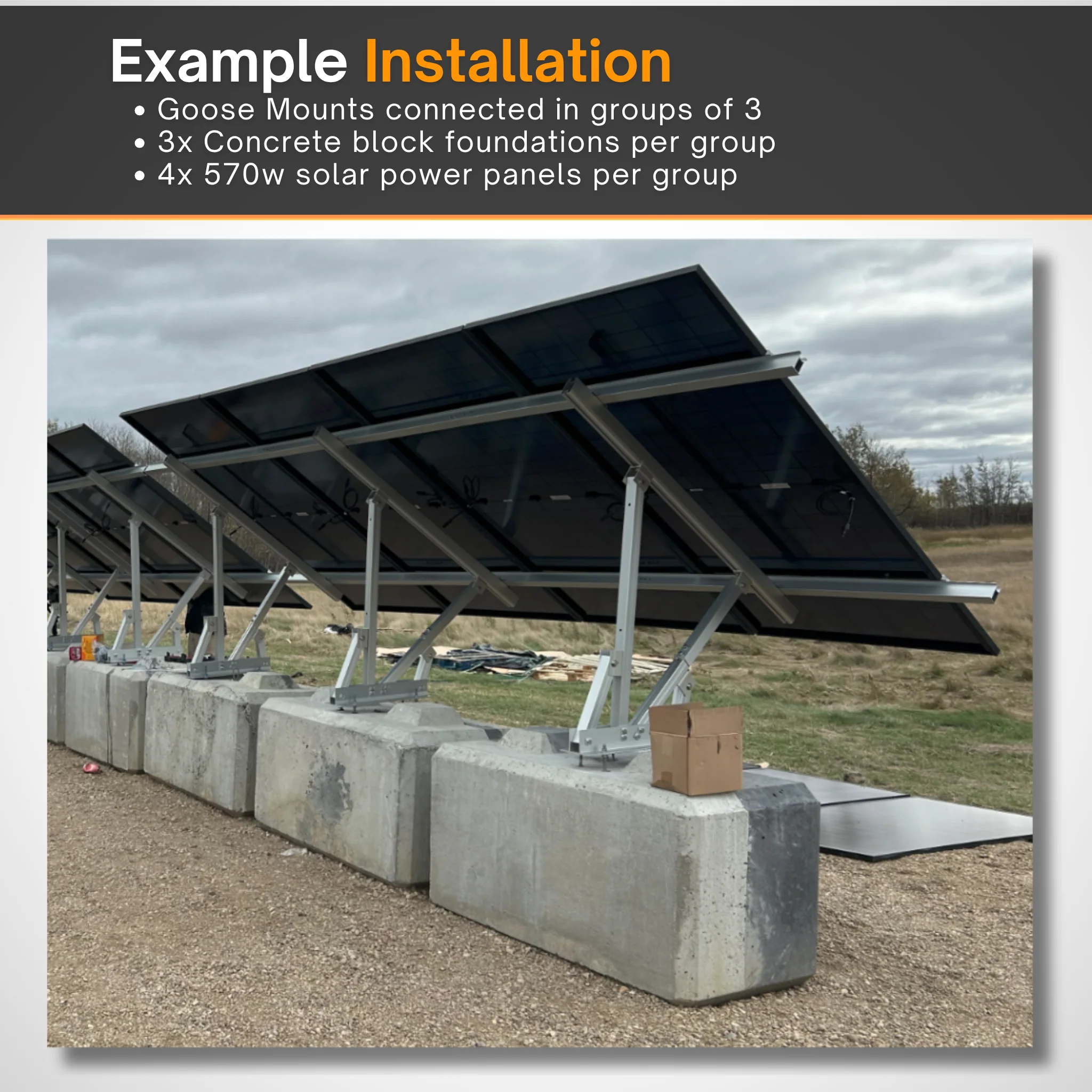 Maple Leaf Goose Ground Mount & 550W Solar Panel Bundles  | Flexible 4, 8, 16, 32 Panel Options - Image 13
