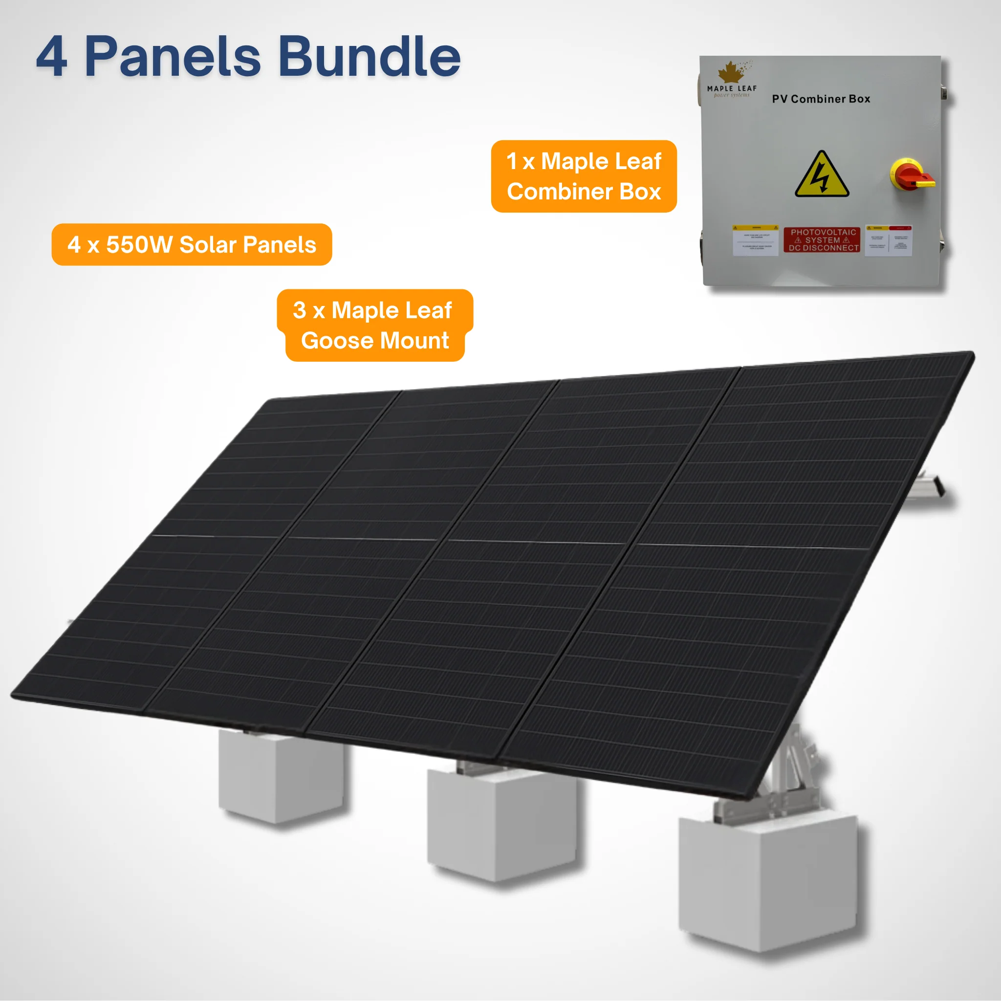 Maple Leaf Goose Ground Mount & 550W Solar Panel Bundles  | Flexible 4, 8, 16, 32 Panel Options - Image 17