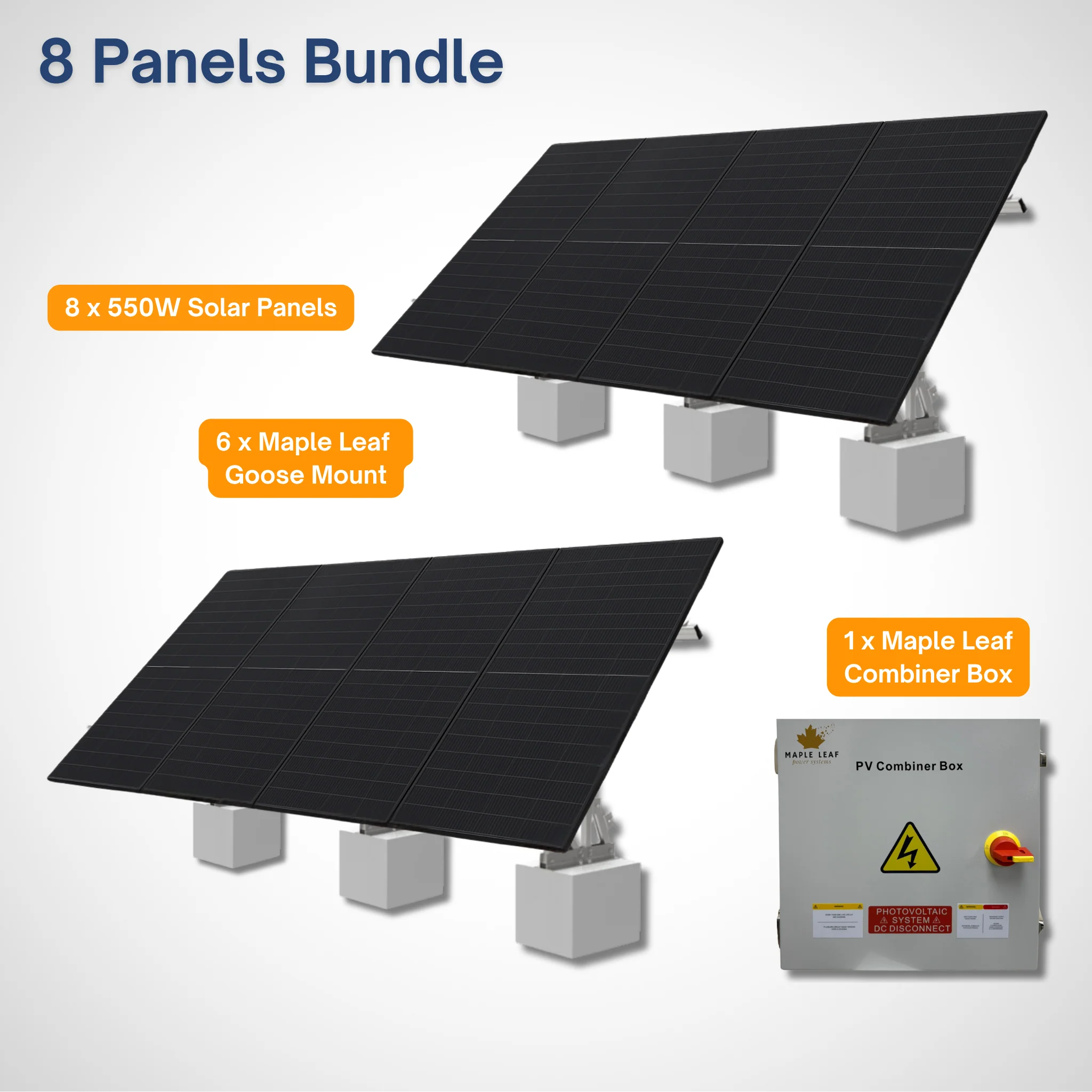 Maple Leaf Goose Ground Mount & 550W Solar Panel Bundles  | Flexible 4, 8, 16, 32 Panel Options - Image 18