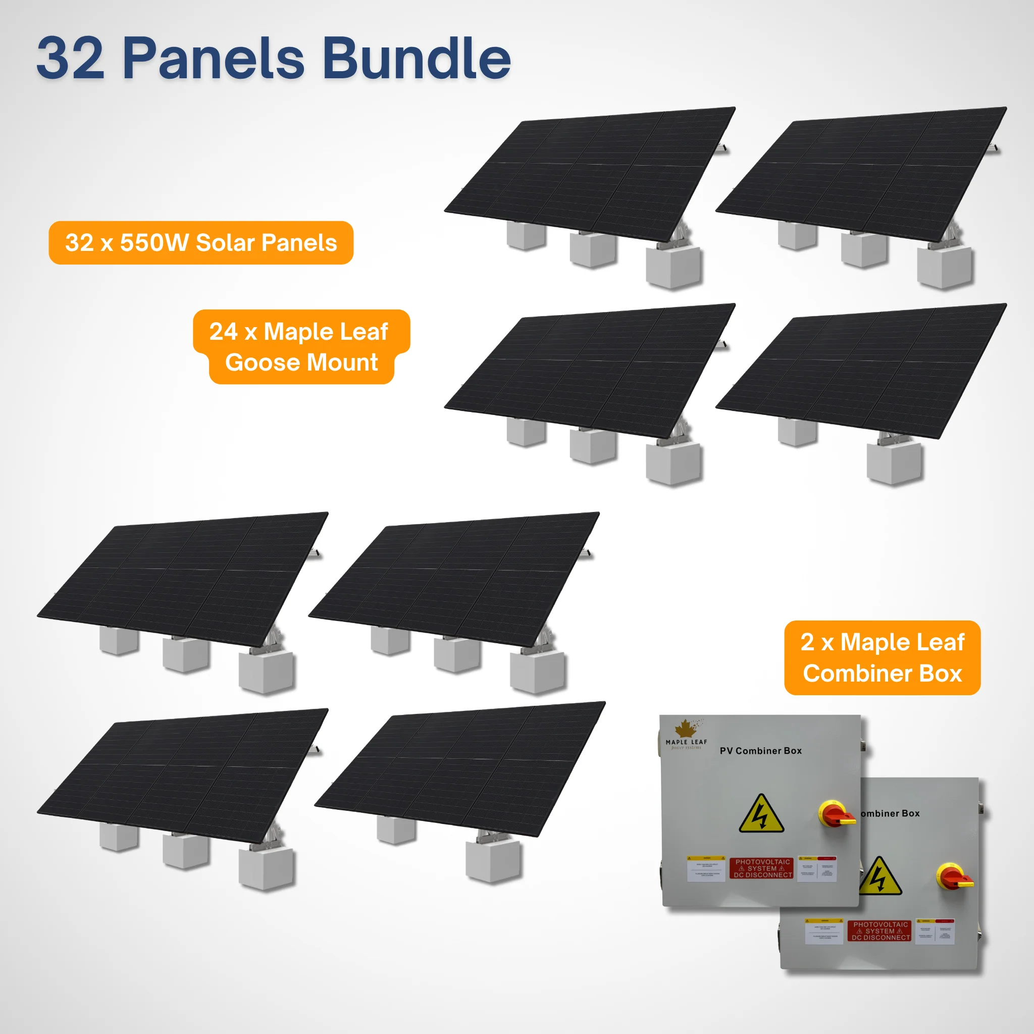 Maple Leaf Goose Ground Mount & 550W Solar Panel Bundles  | Flexible 4, 8, 16, 32 Panel Options - Image 20