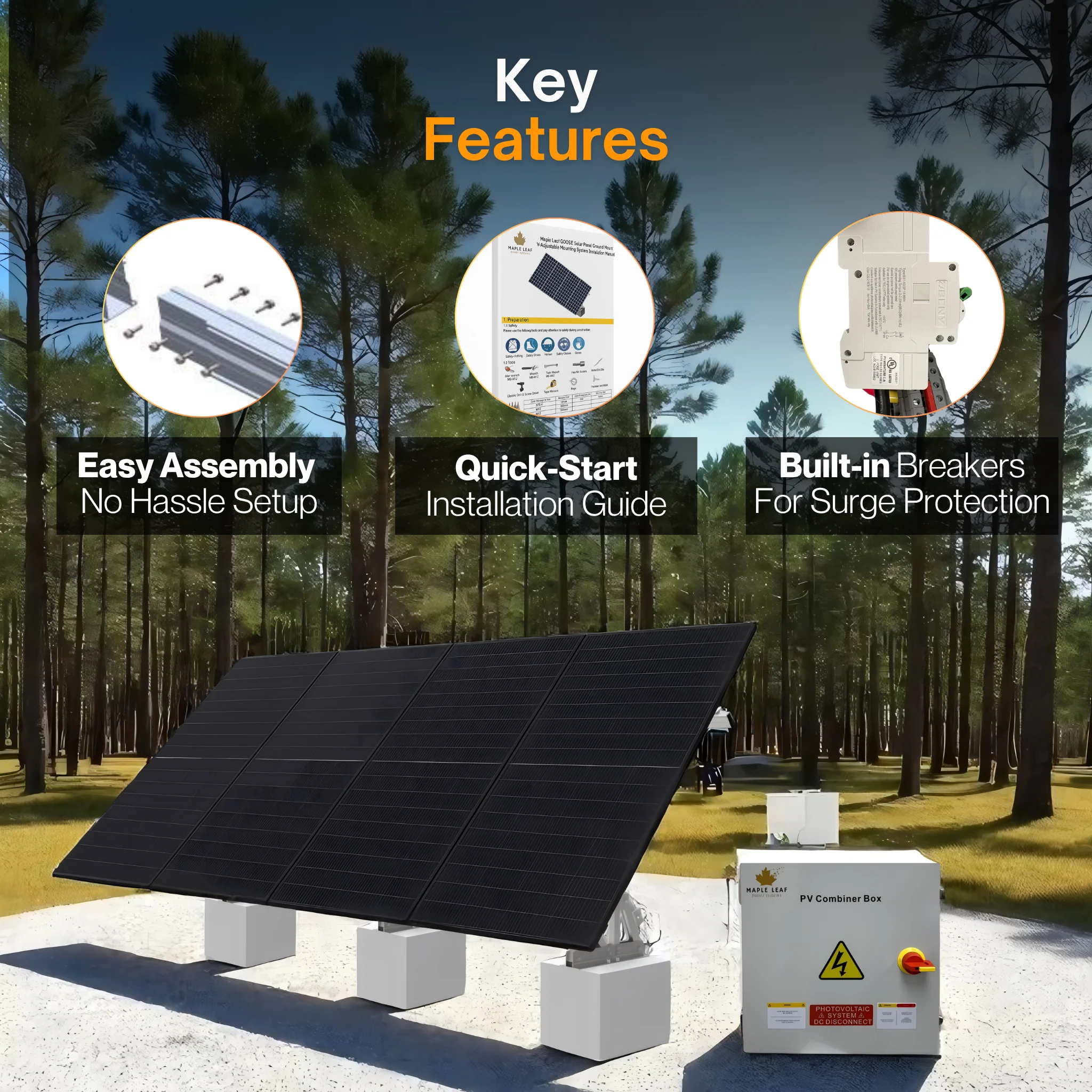 Maple Leaf Goose Ground Mount & 550W Solar Panel Bundles  | Flexible 4, 8, 16, 32 Panel Options - Image 3