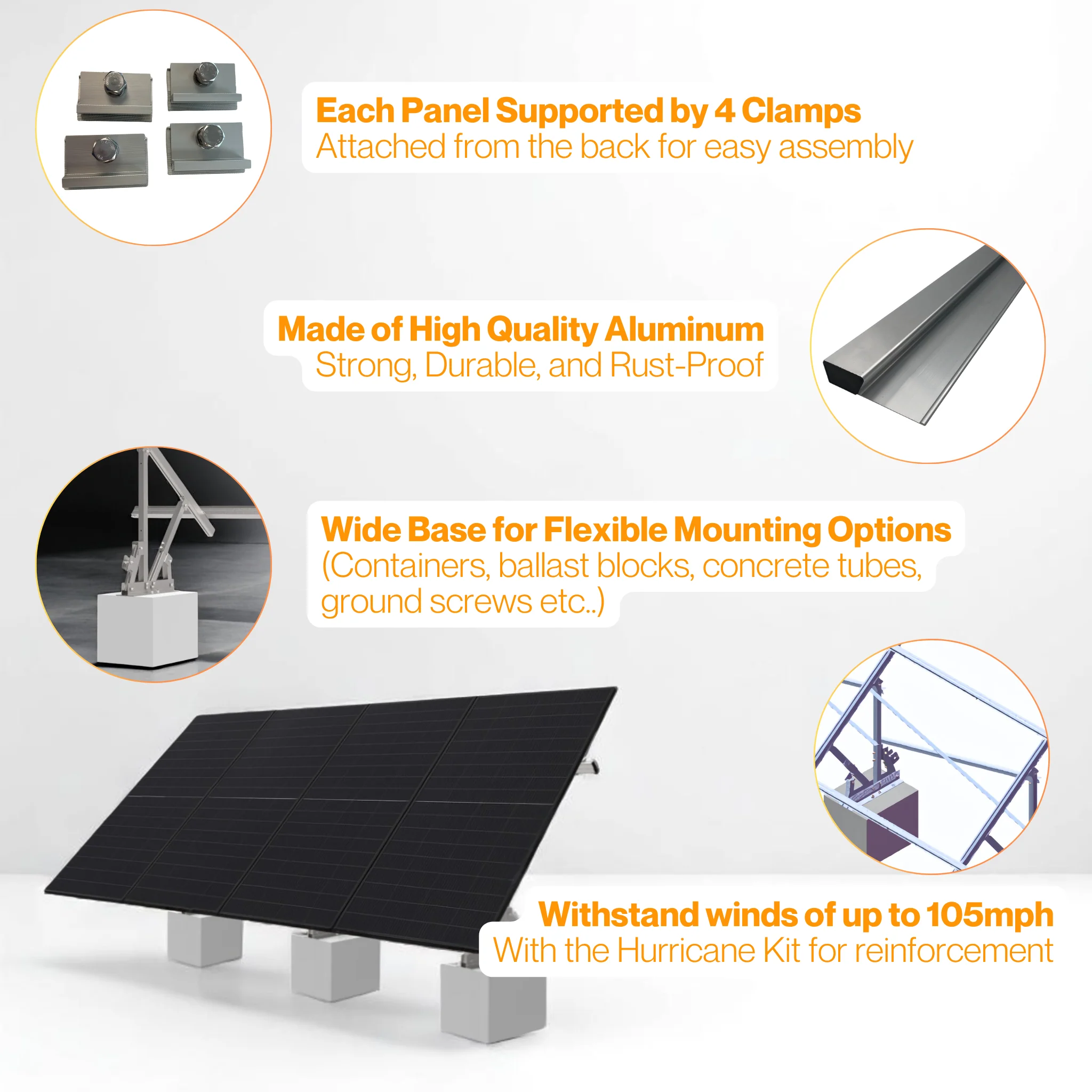 Maple Leaf Goose Ground Mount & 550W Solar Panel Bundles  | Flexible 4, 8, 16, 32 Panel Options - Image 7